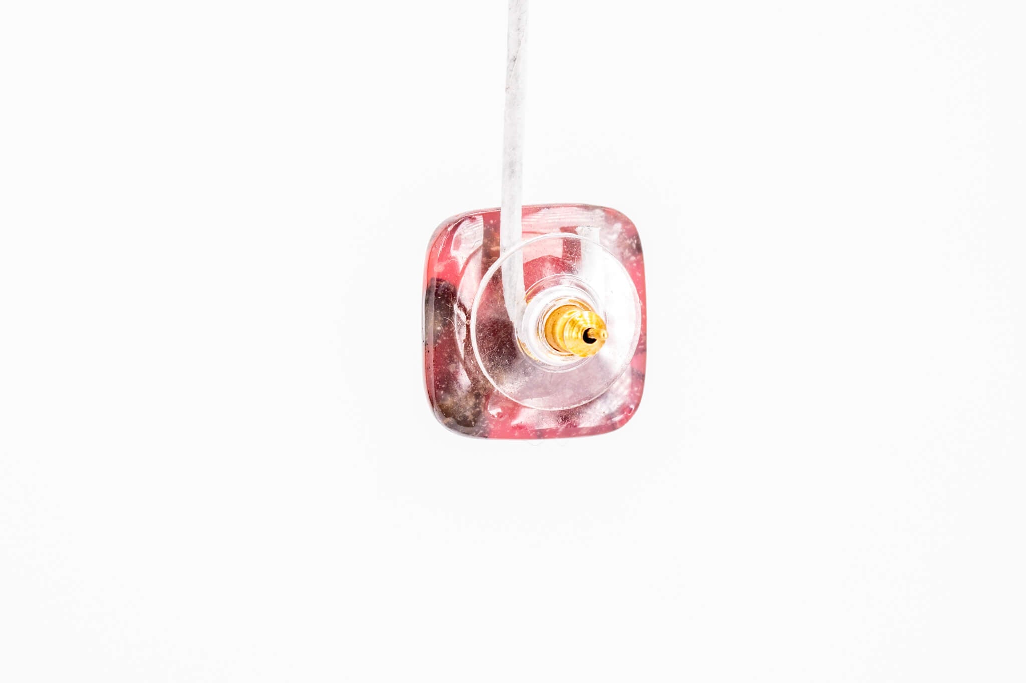 Crimson Stone Square Studs - Pearl Moon Creations