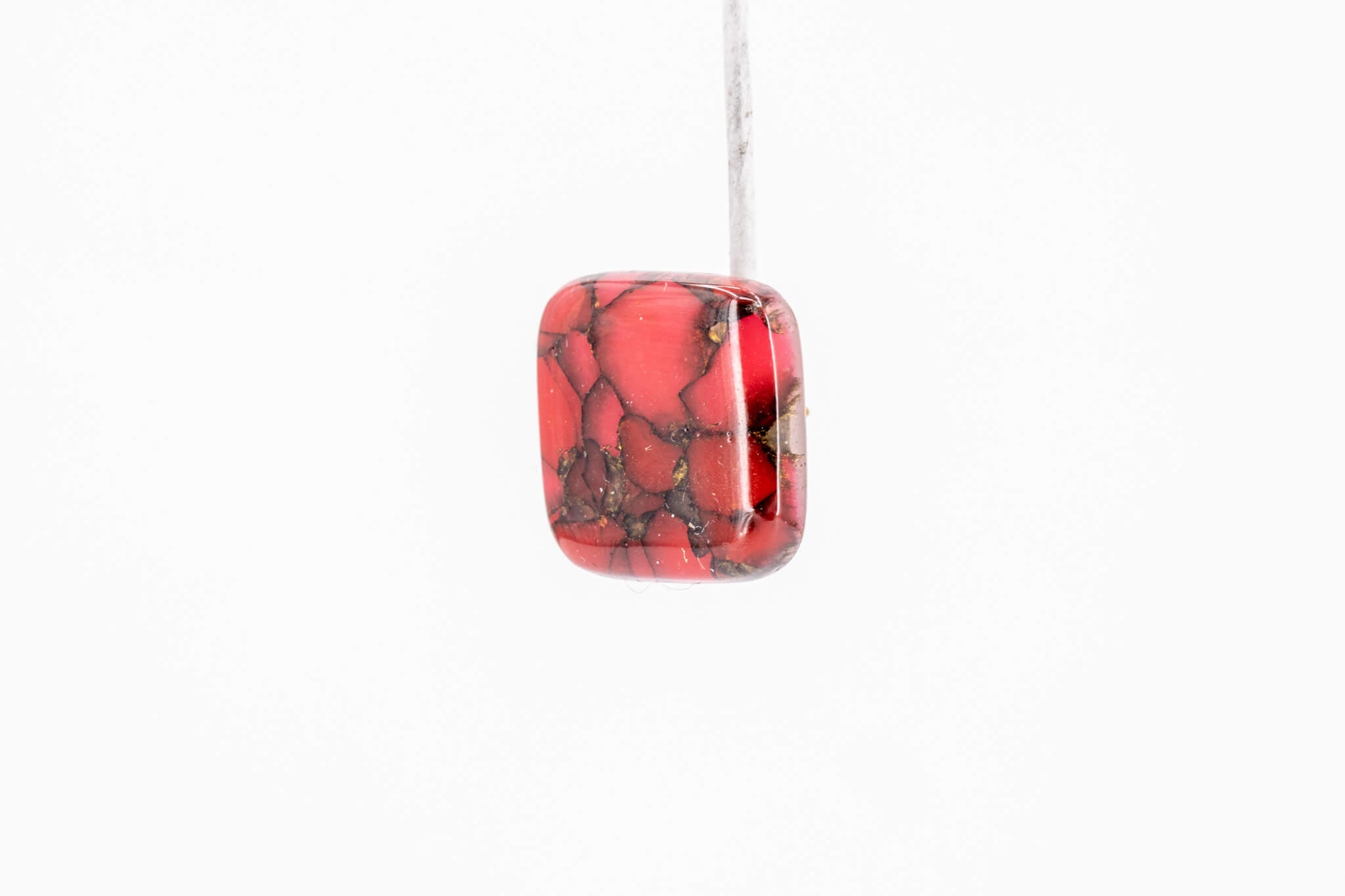 Crimson Stone Square Studs - Pearl Moon Creations