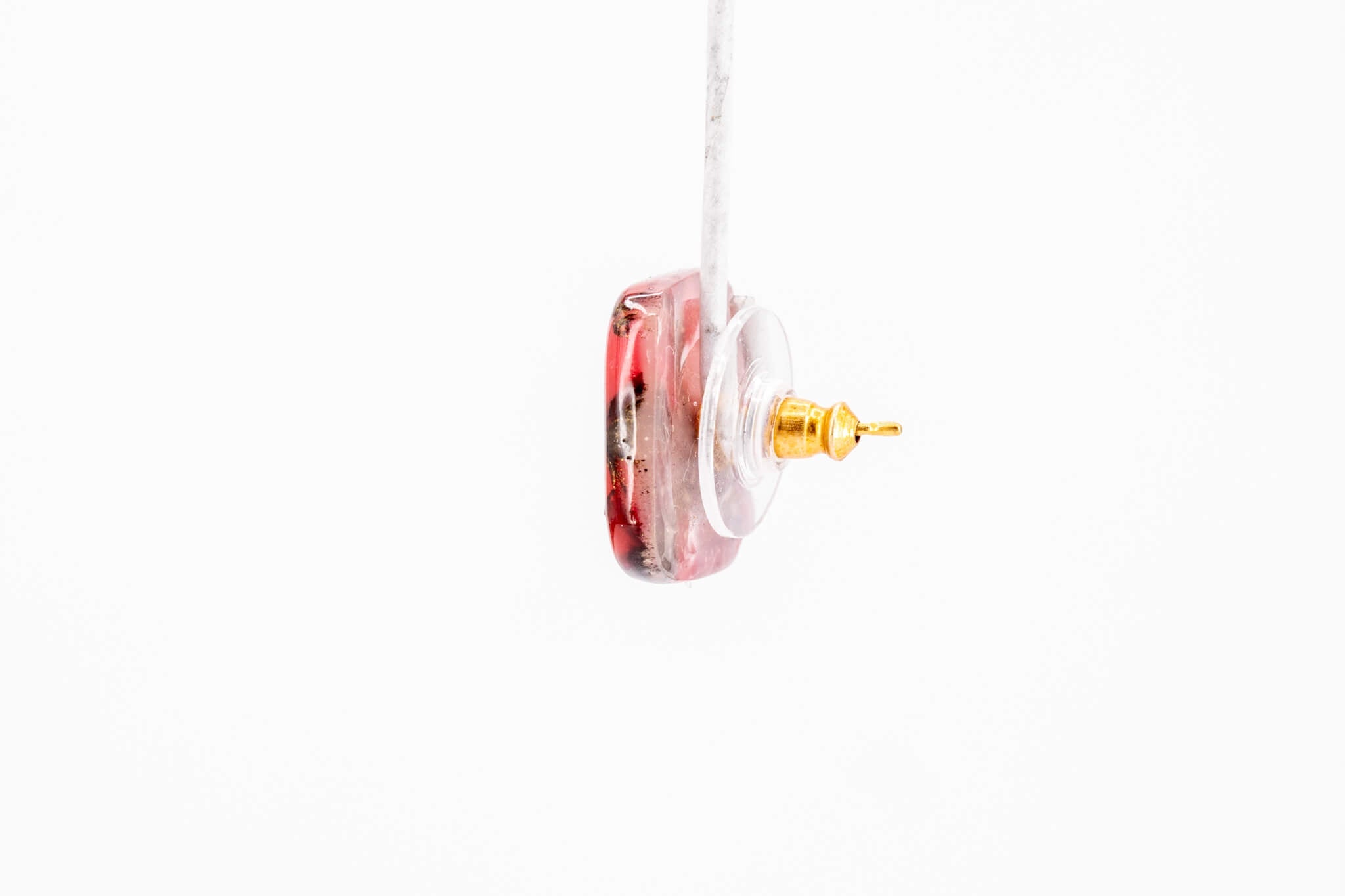 Crimson Stone Square Studs - Pearl Moon Creations