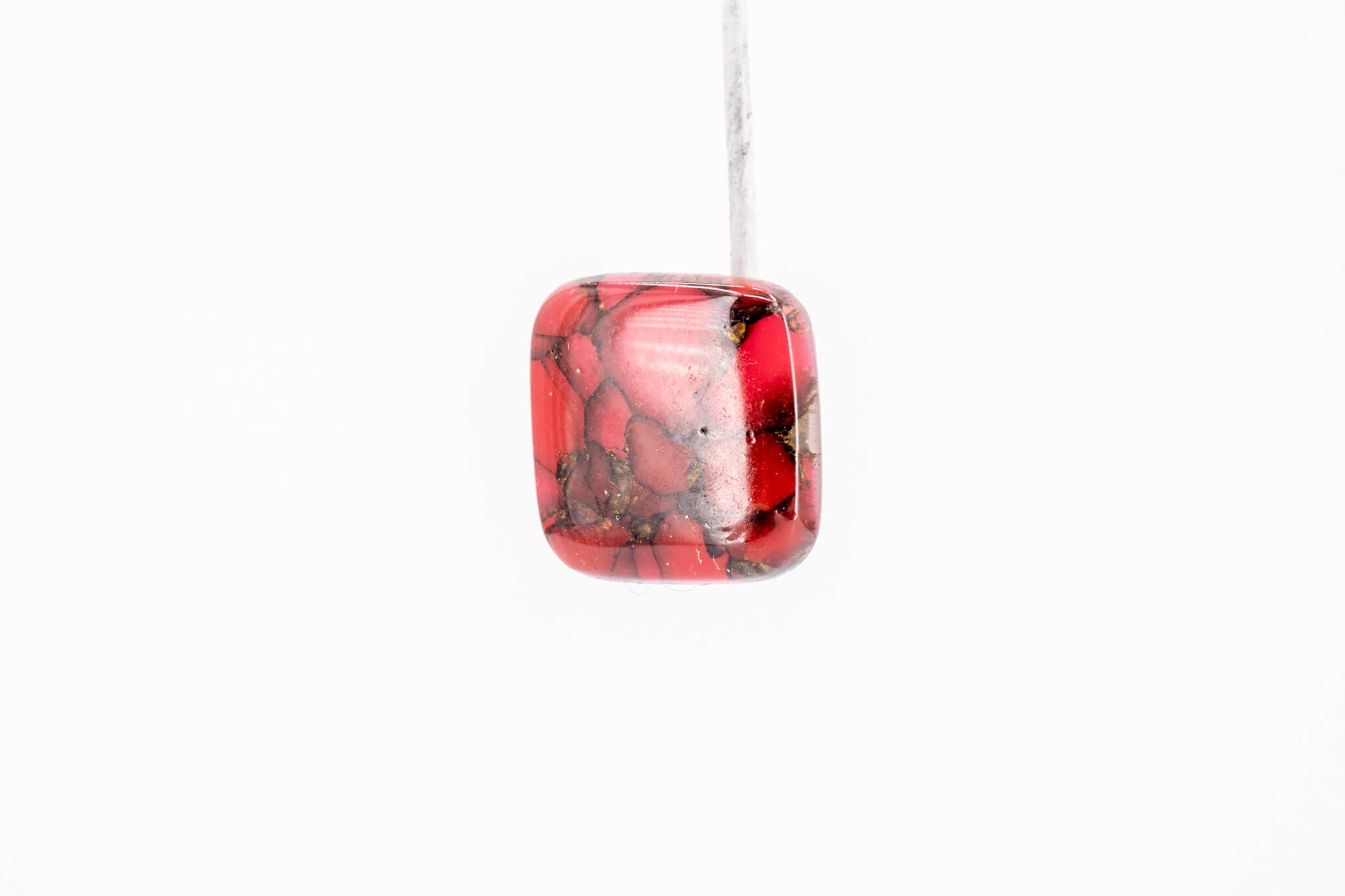 Crimson Stone Square Studs - Pearl Moon Creations
