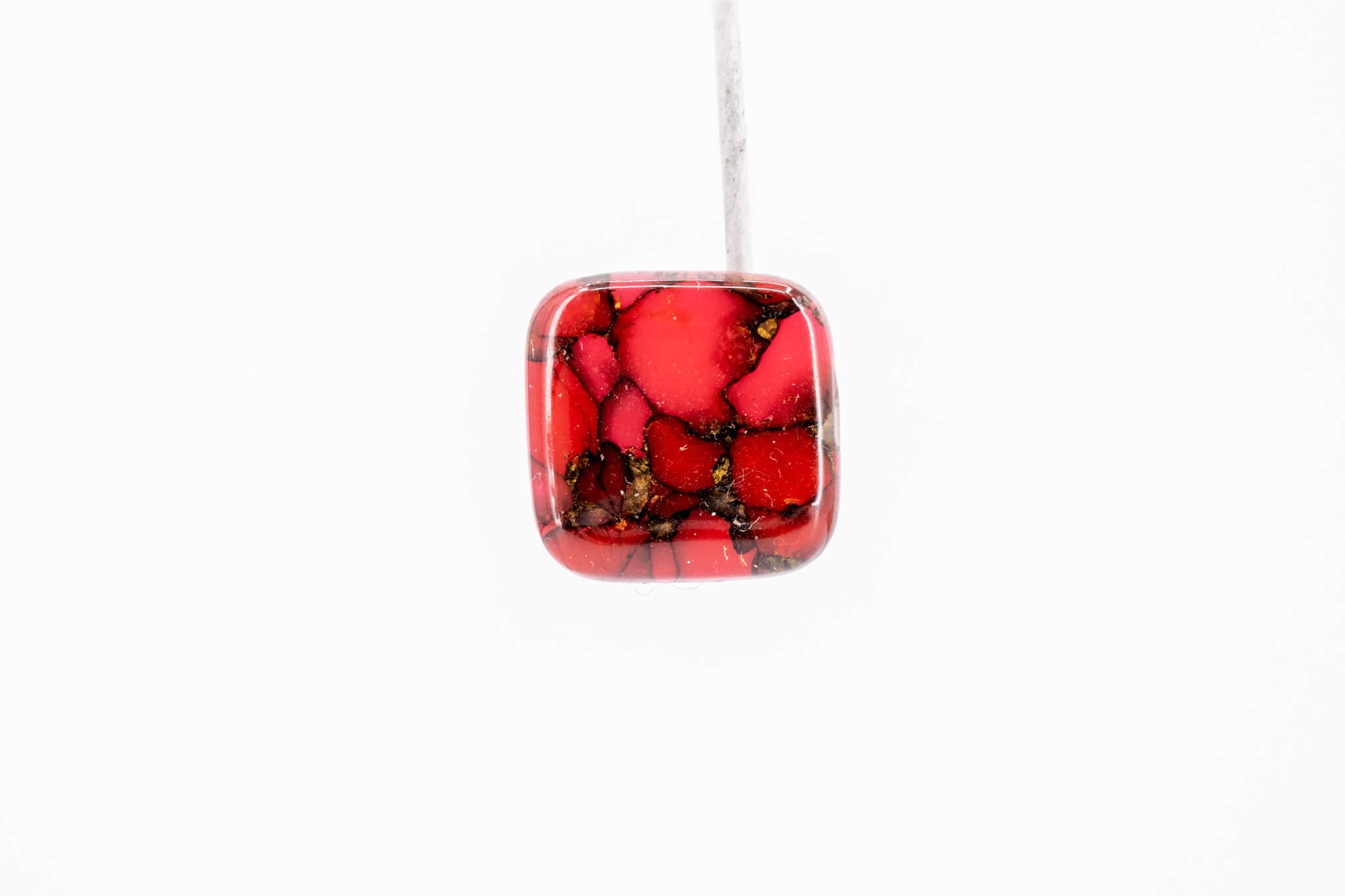 Crimson Stone Square Studs - Pearl Moon Creations