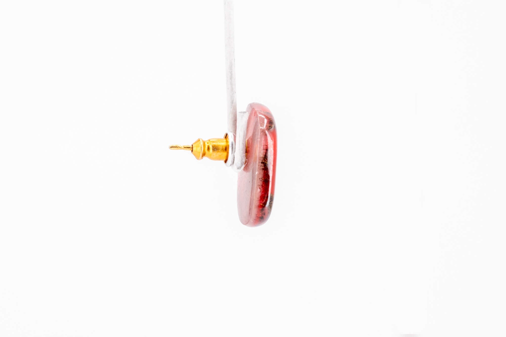 Crimson Stone Tiny Stud - Pearl Moon Creations