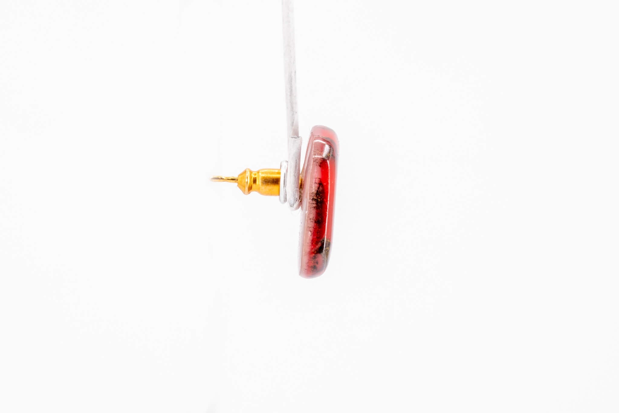 Crimson Stone Tiny Stud - Pearl Moon Creations