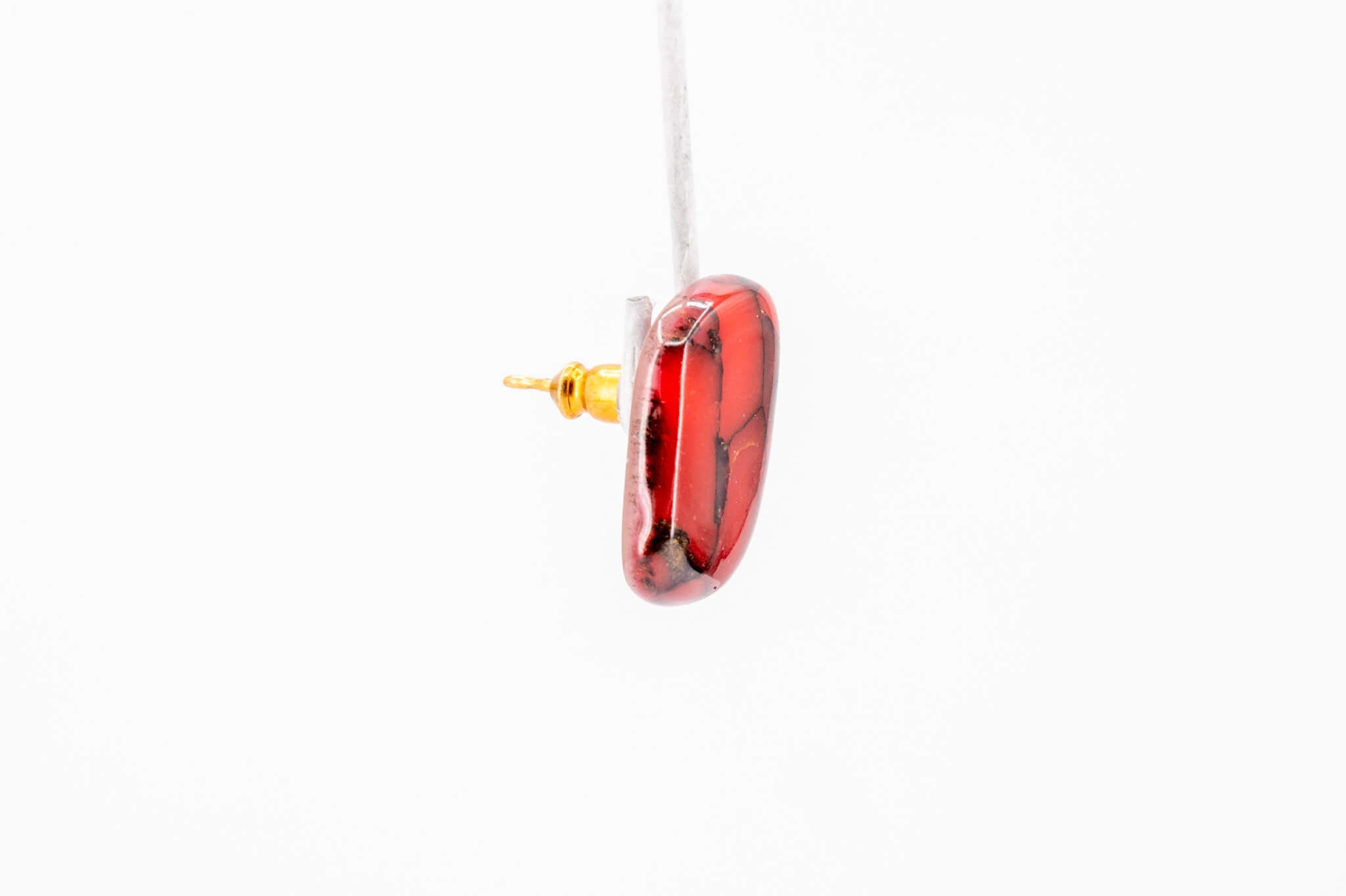 Crimson Stone Tiny Stud - Pearl Moon Creations