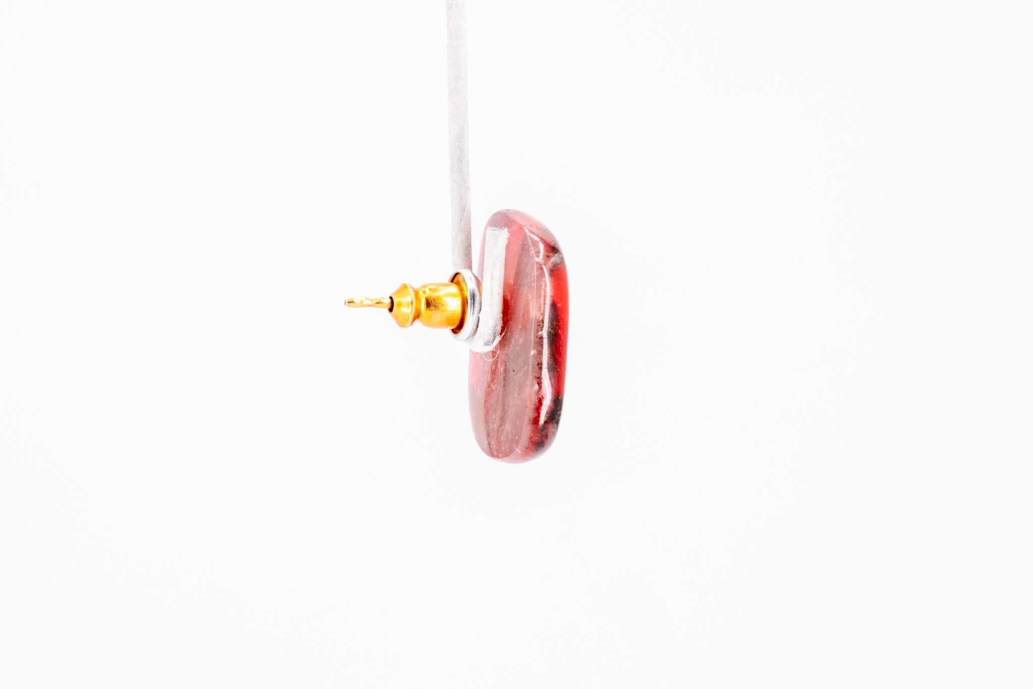 Crimson Stone Tiny Stud - Pearl Moon Creations