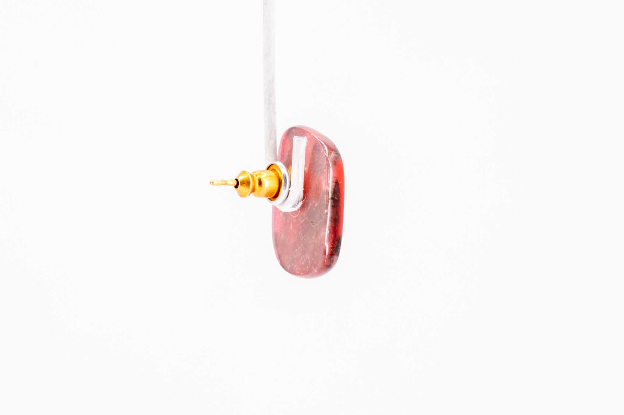 Crimson Stone Tiny Stud - Pearl Moon Creations