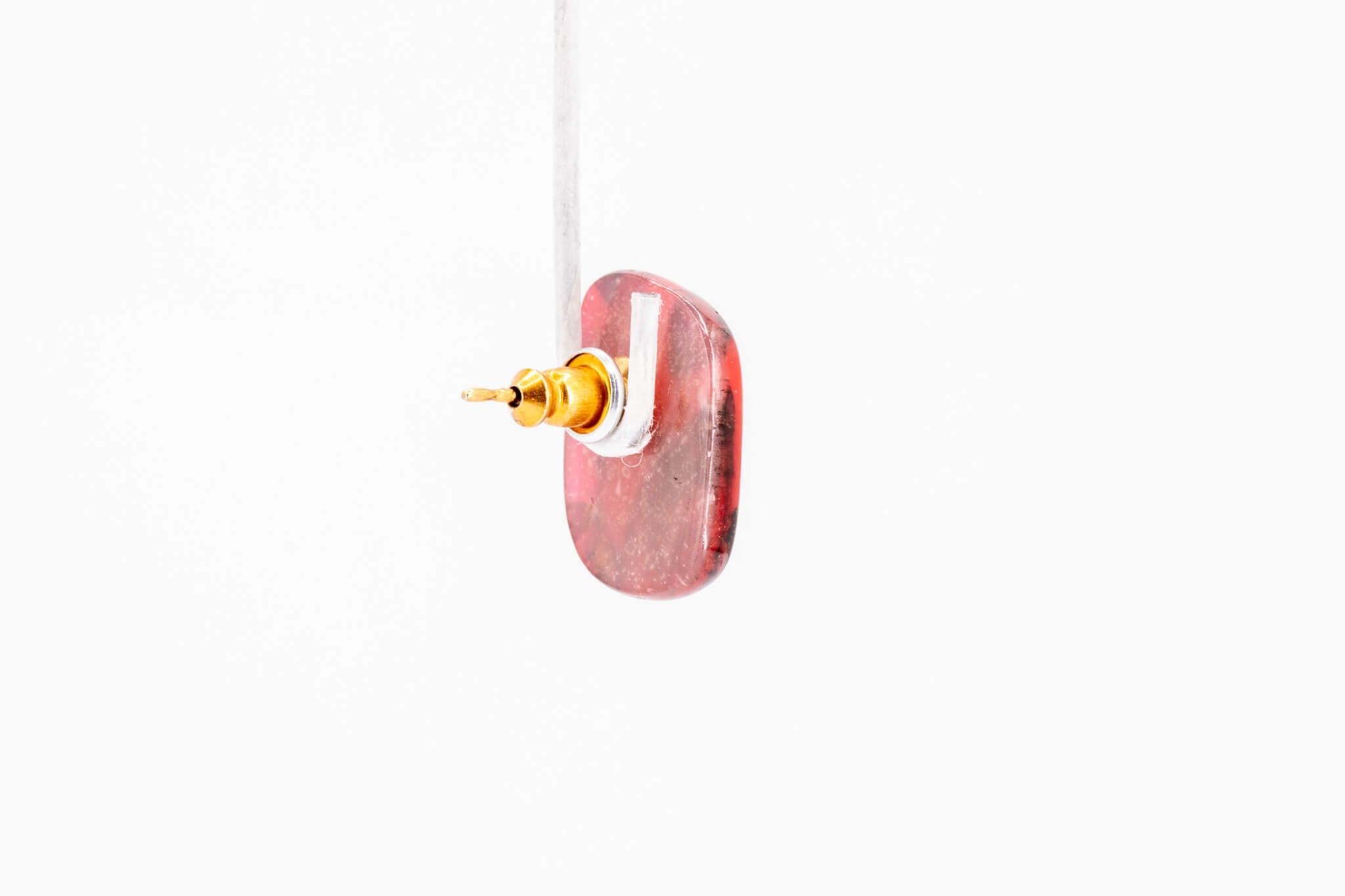 Crimson Stone Tiny Stud - Pearl Moon Creations