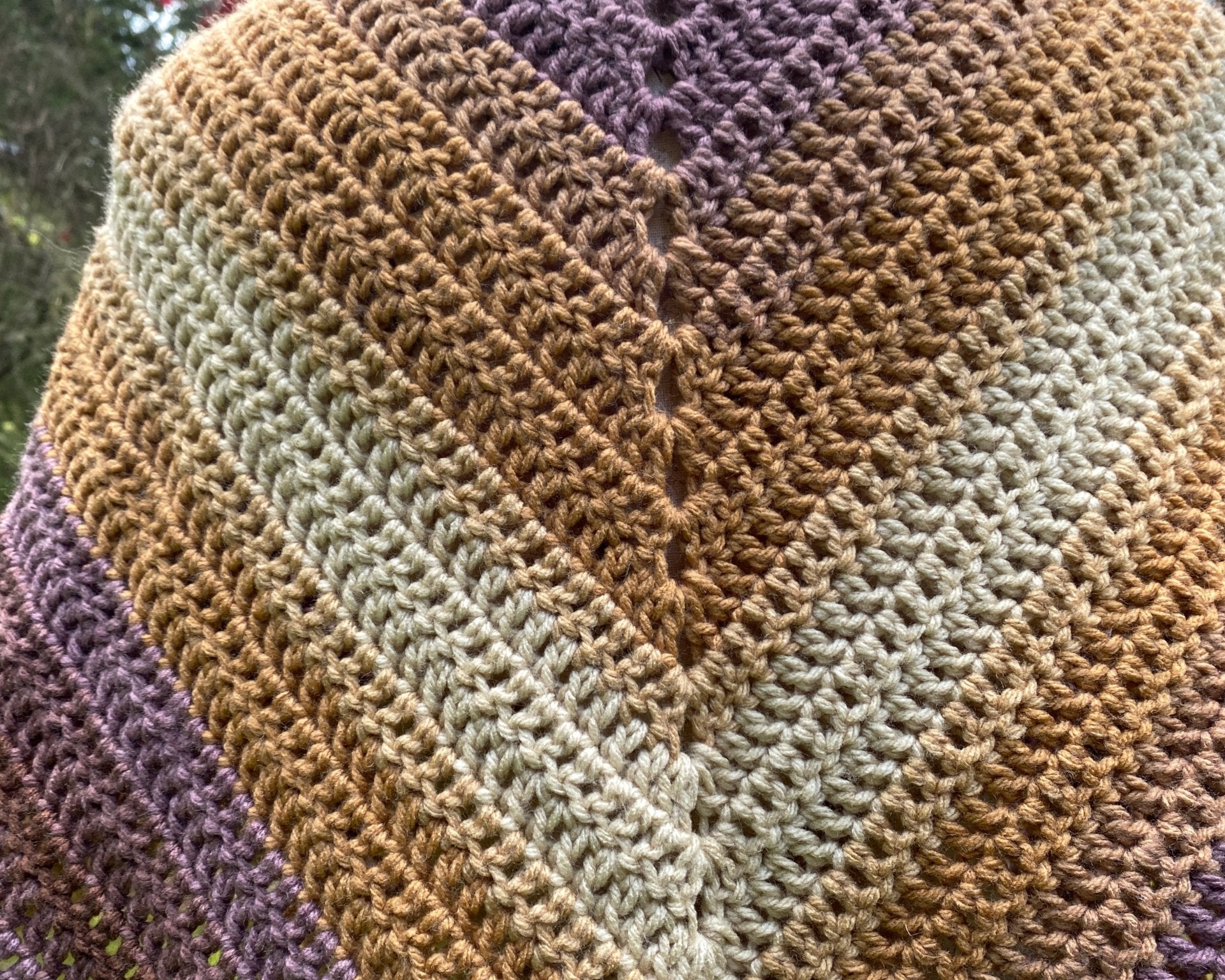 Crochet V Shawl in Seashell - Pearl Moon Creations