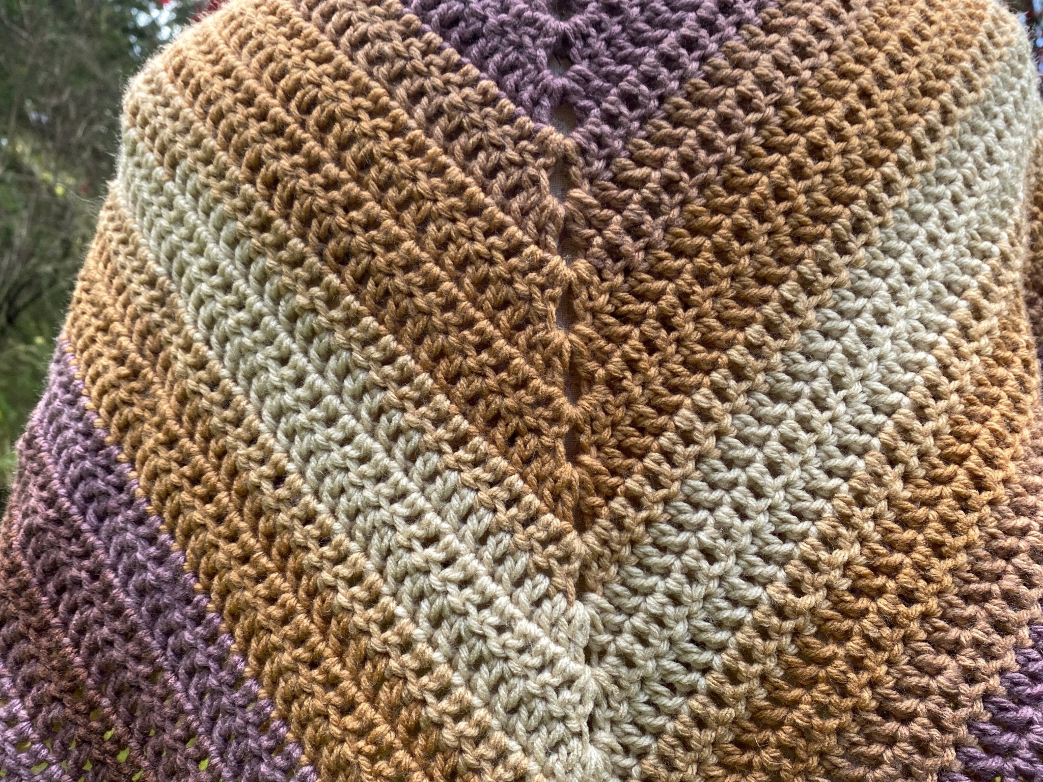 Crochet V Shawl in Seashell - Pearl Moon Creations