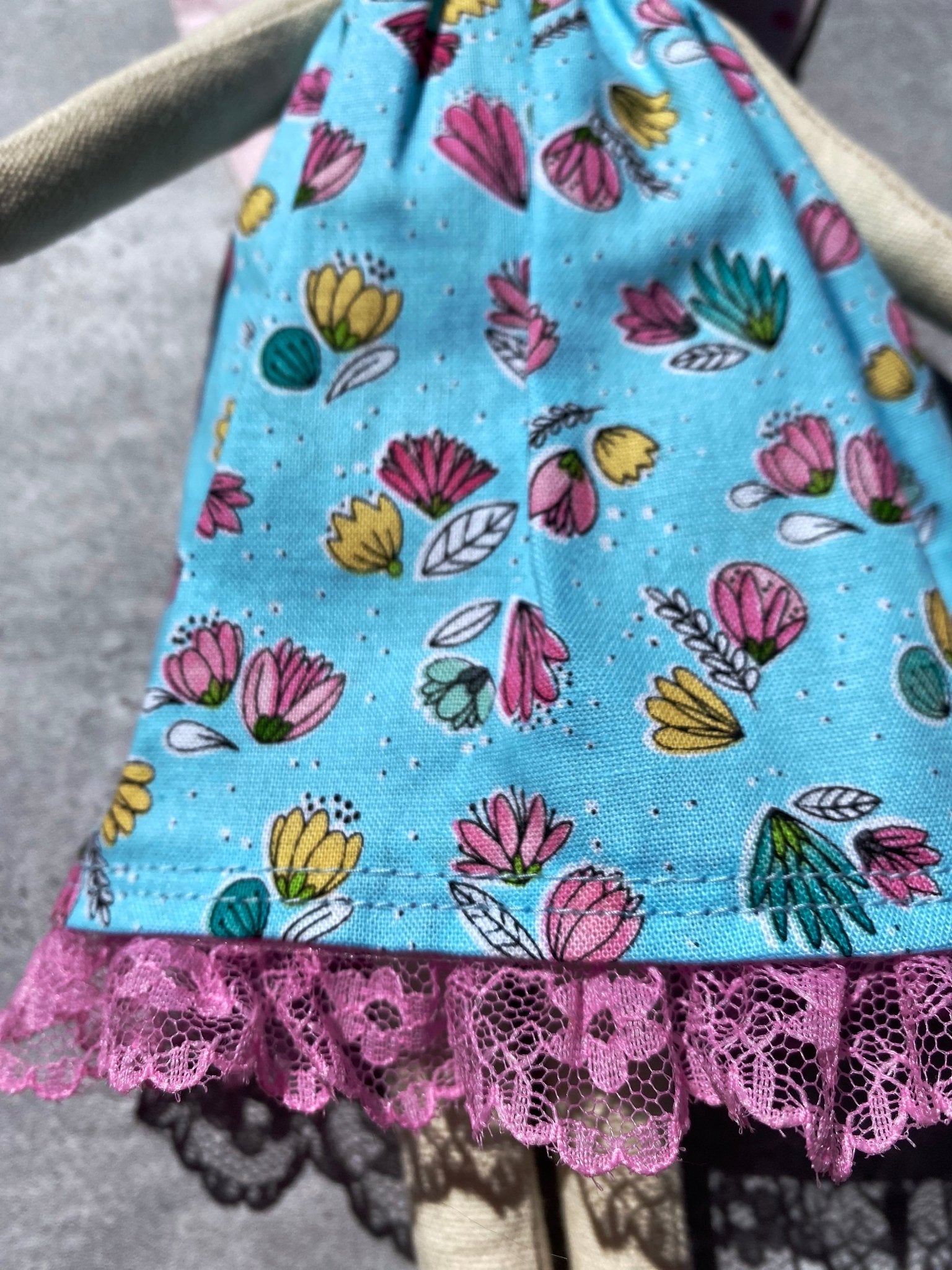 Embroidered Rabbit Doll - Pearl Moon Creations