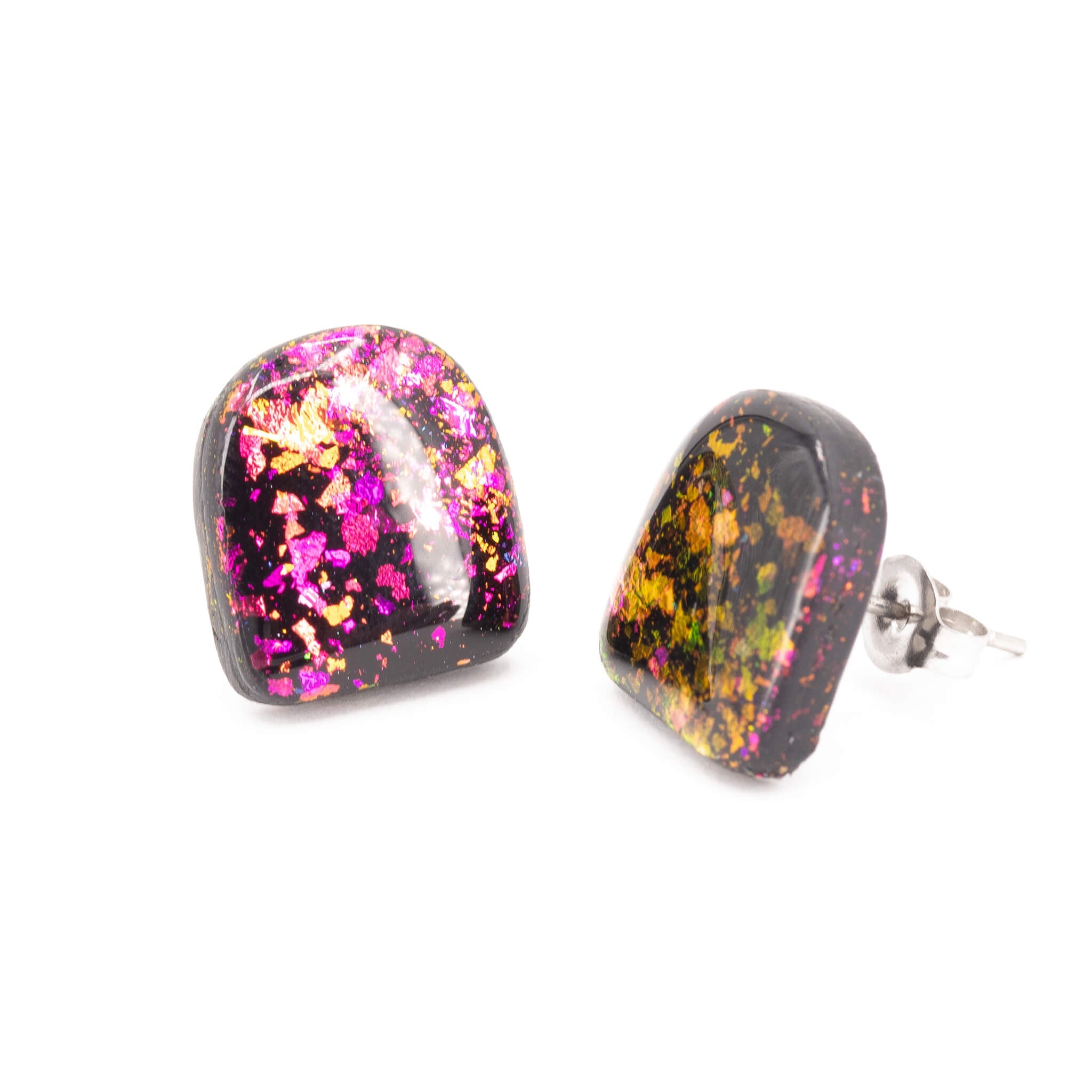 Galaxy Arches Clay Stud Earrings - Pearl Moon Creations