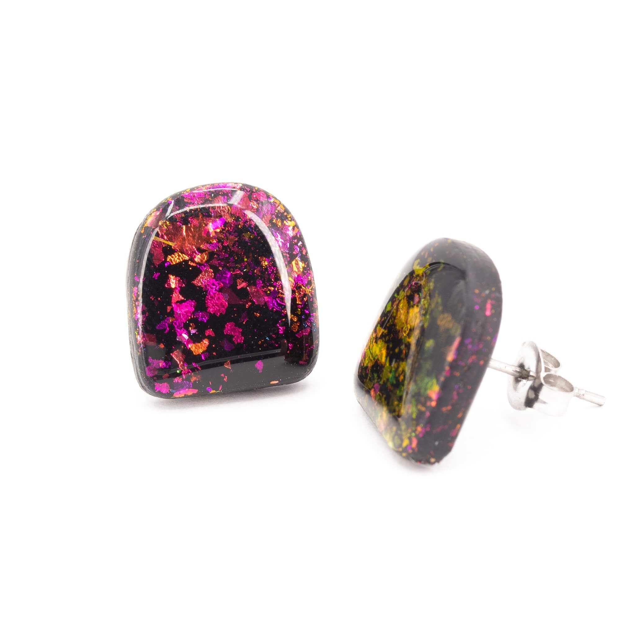 Galaxy Arches Clay Stud Earrings - Pearl Moon Creations