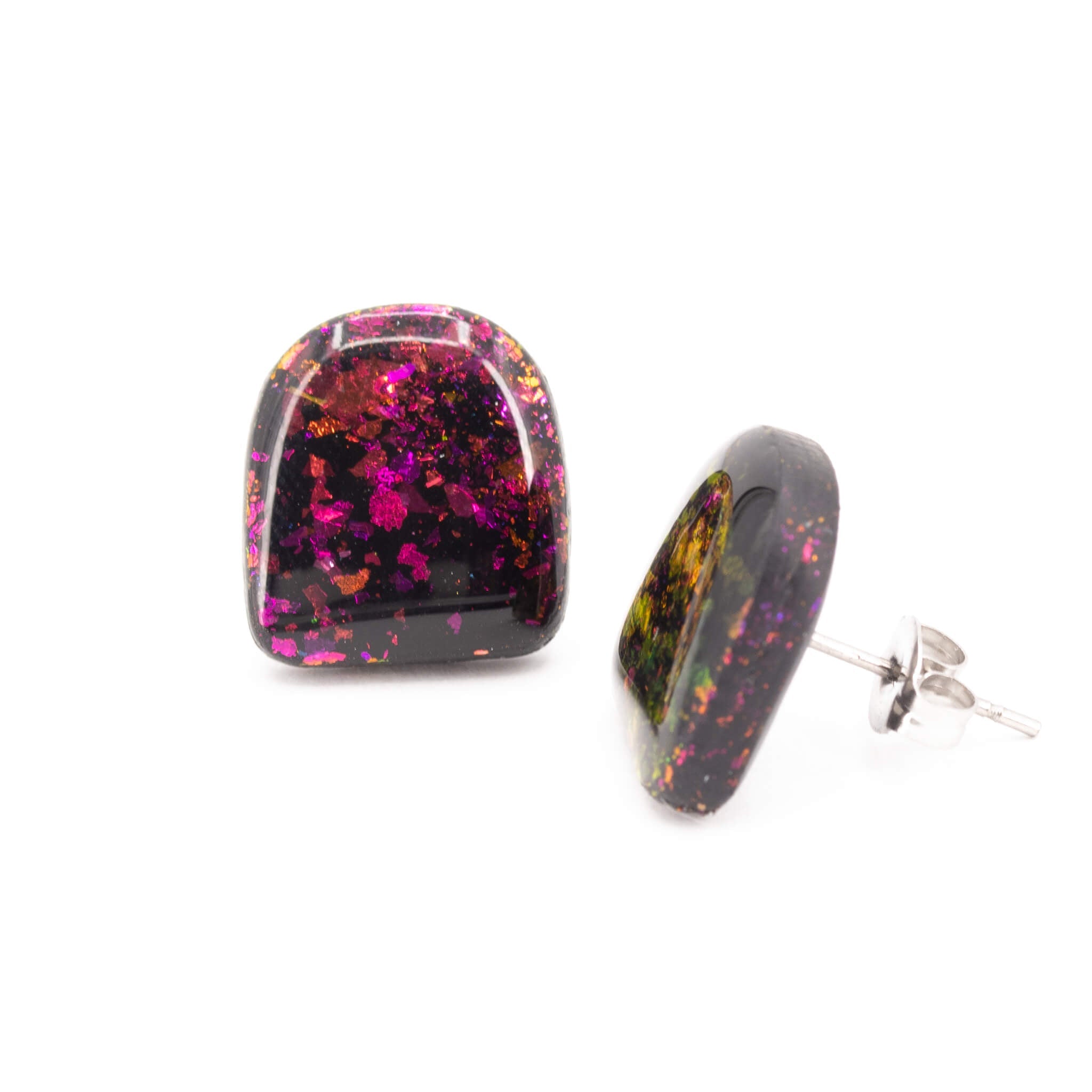 Galaxy Arches Clay Stud Earrings - Pearl Moon Creations