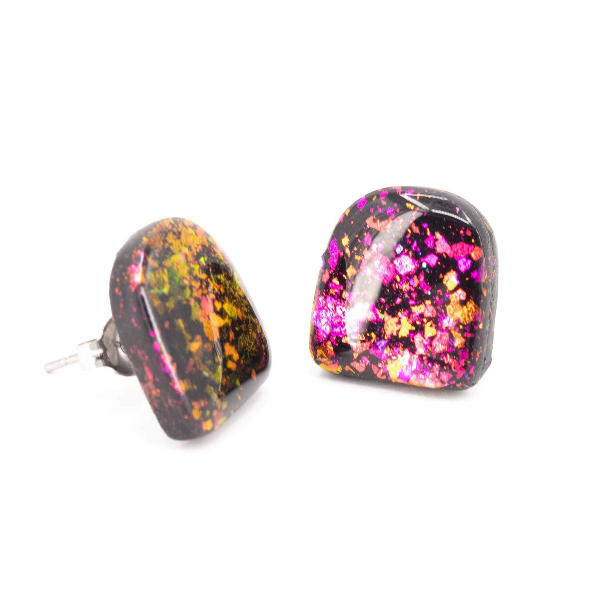 Galaxy Arches Clay Stud Earrings - Pearl Moon Creations