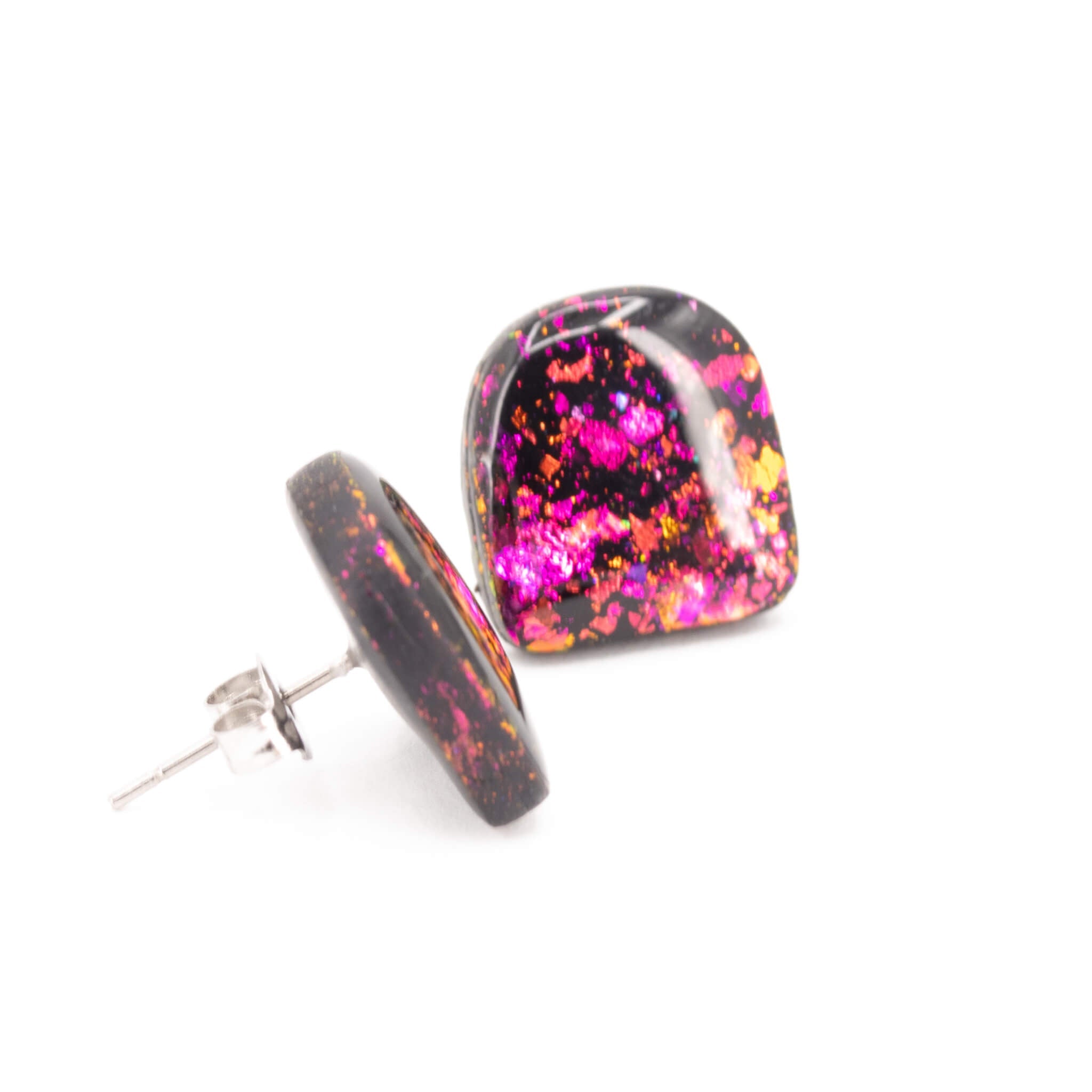 Galaxy Arches Clay Stud Earrings - Pearl Moon Creations