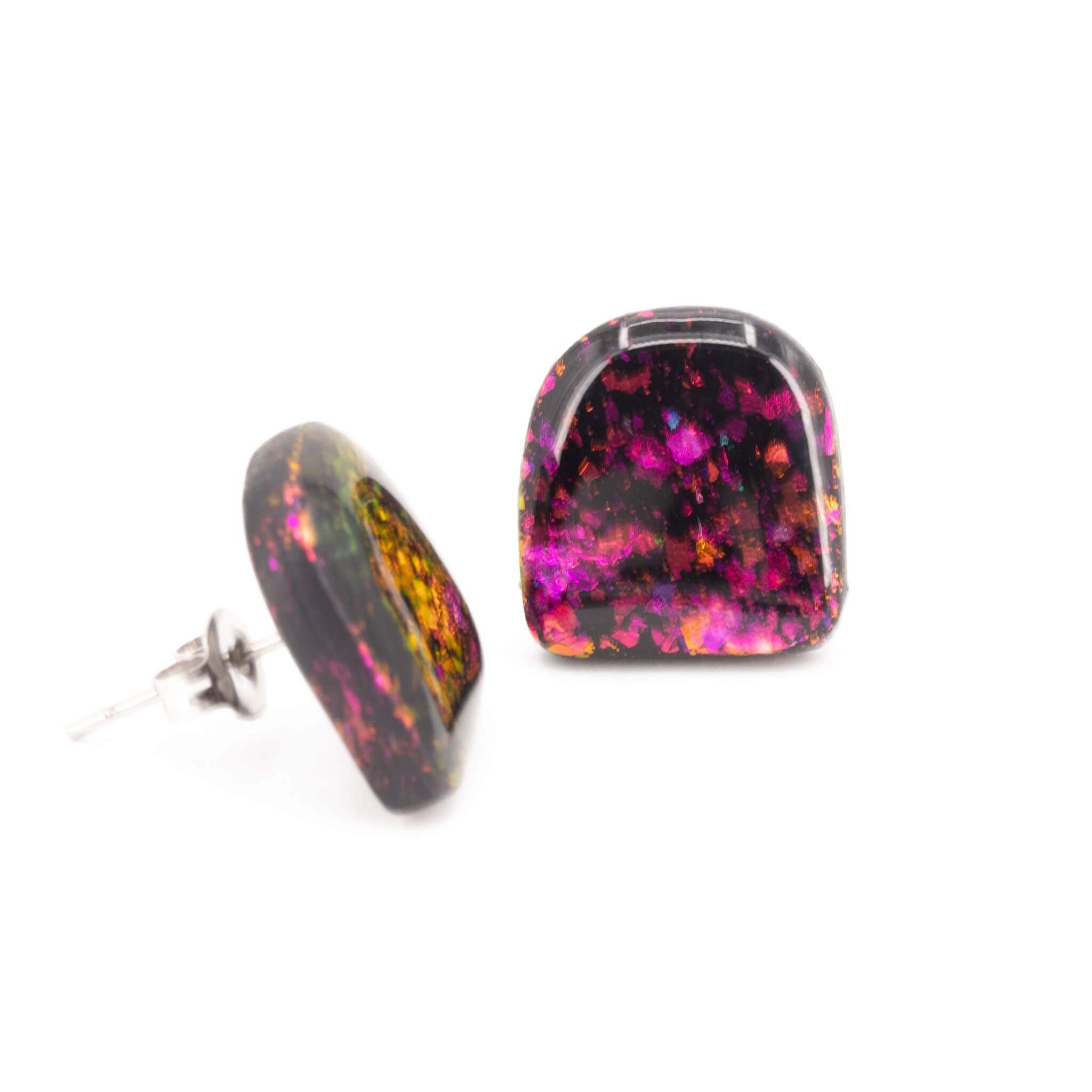 Galaxy Arches Clay Stud Earrings - Pearl Moon Creations