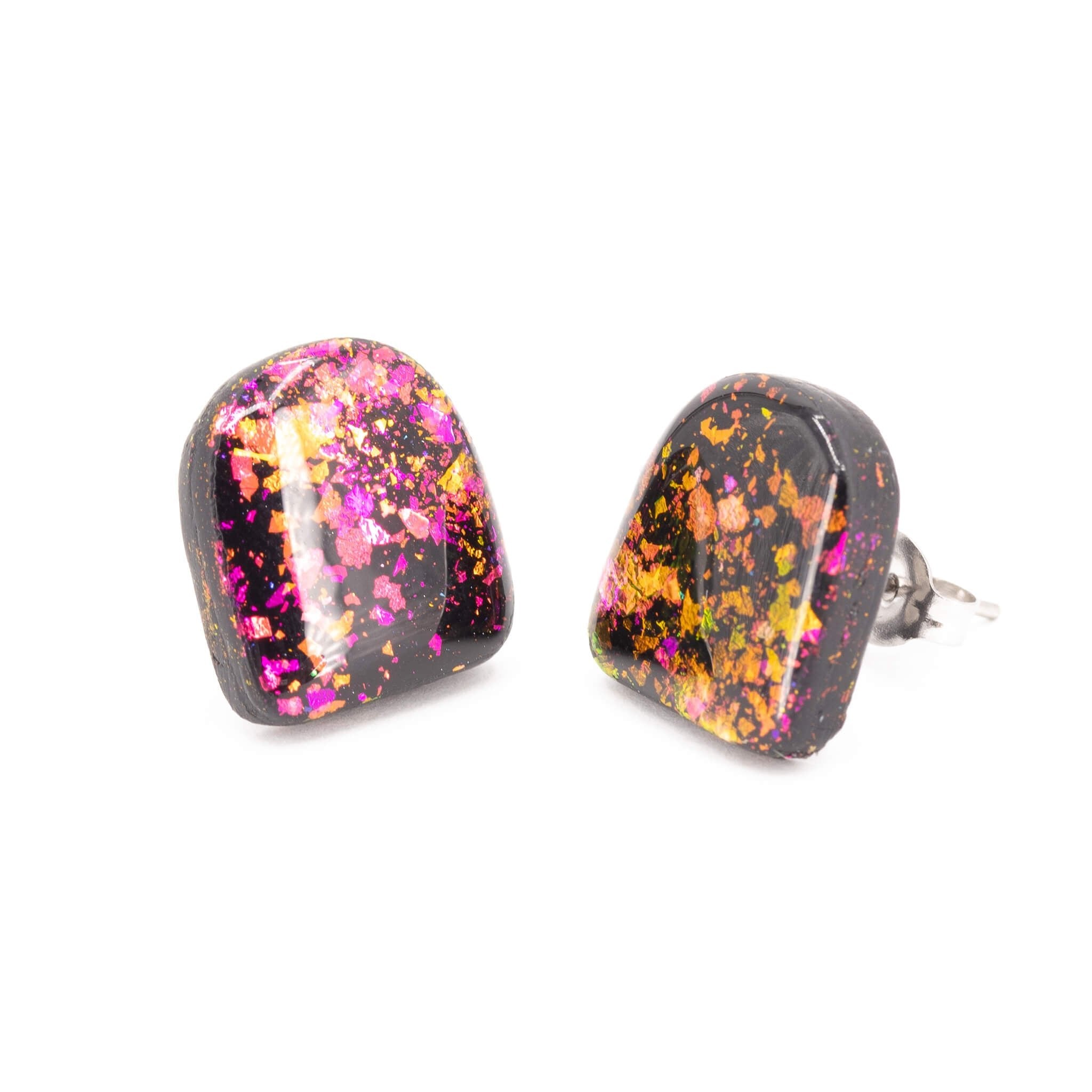 Galaxy Arches Clay Stud Earrings - Pearl Moon Creations