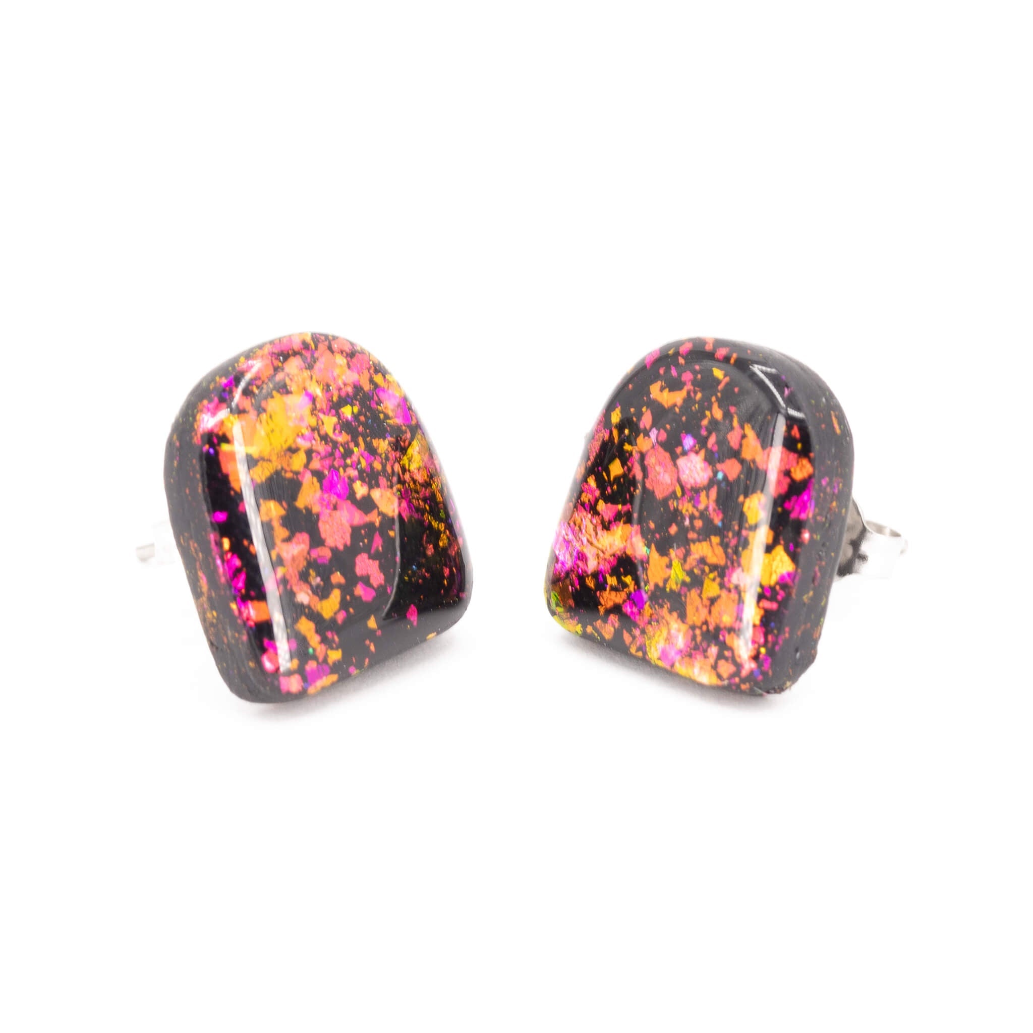 Galaxy Arches Clay Stud Earrings - Pearl Moon Creations