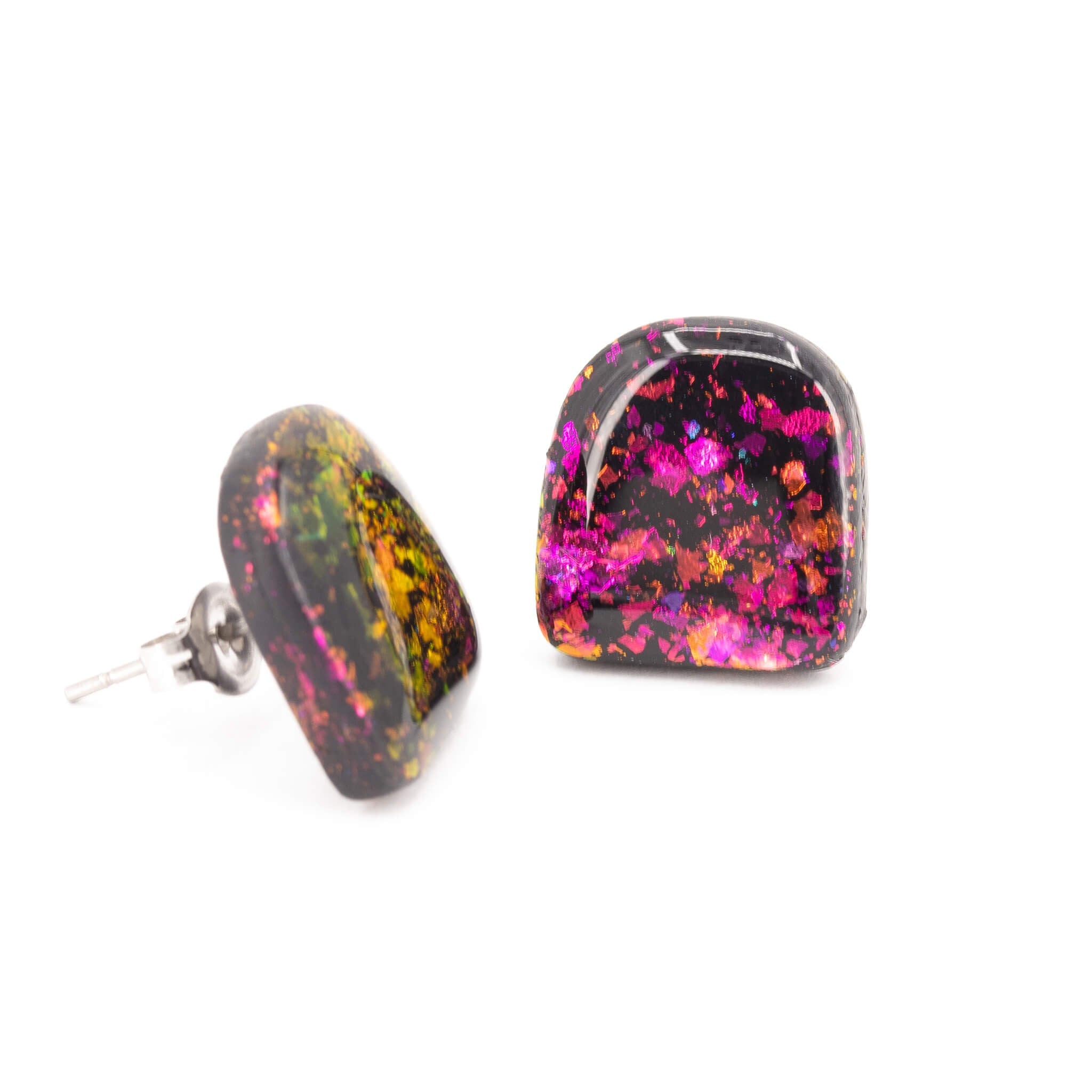 Galaxy Arches Clay Stud Earrings - Pearl Moon Creations