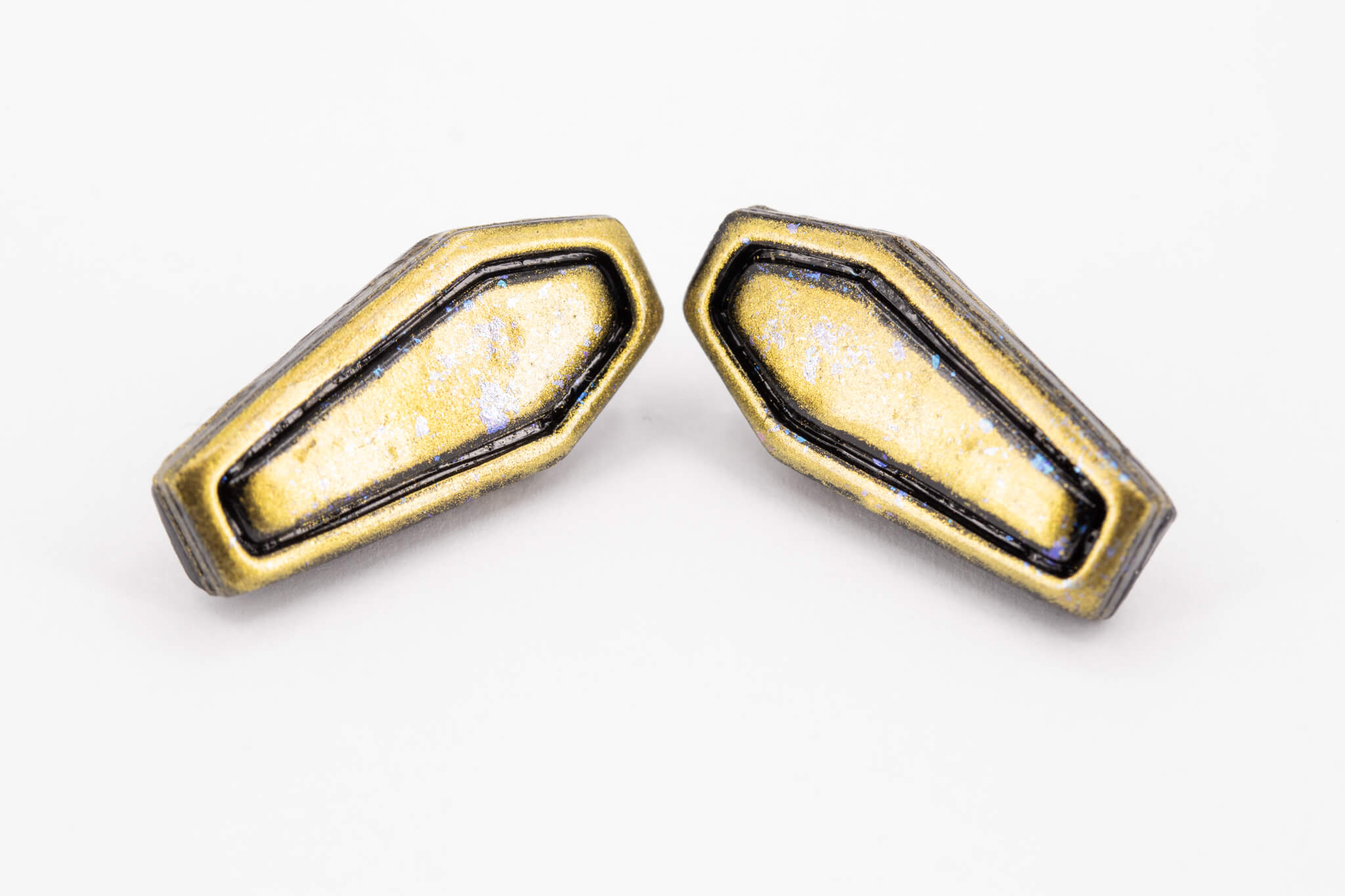 Gold Coffin Earrings - Pearl Moon Creations