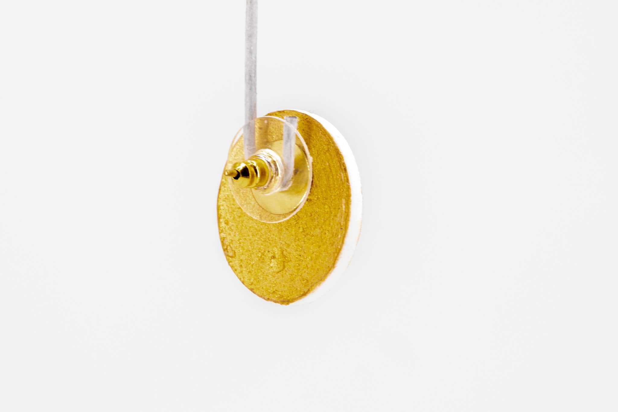 Gold Polka Dot Circle Earrings - Pearl Moon Creations