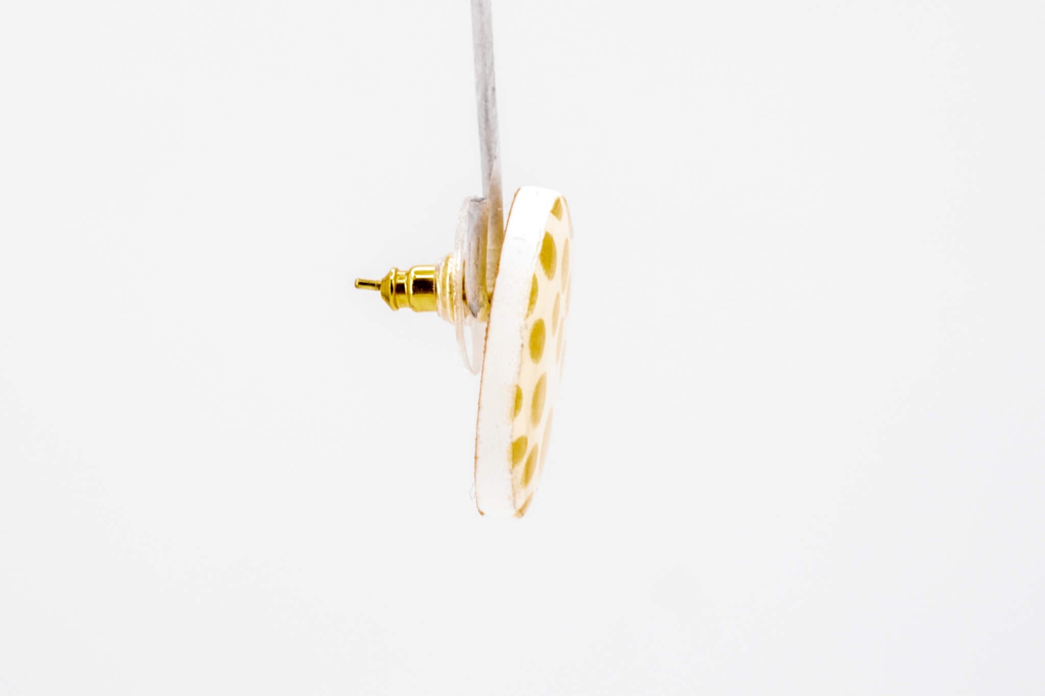 Gold Polka Dot Circle Earrings - Pearl Moon Creations