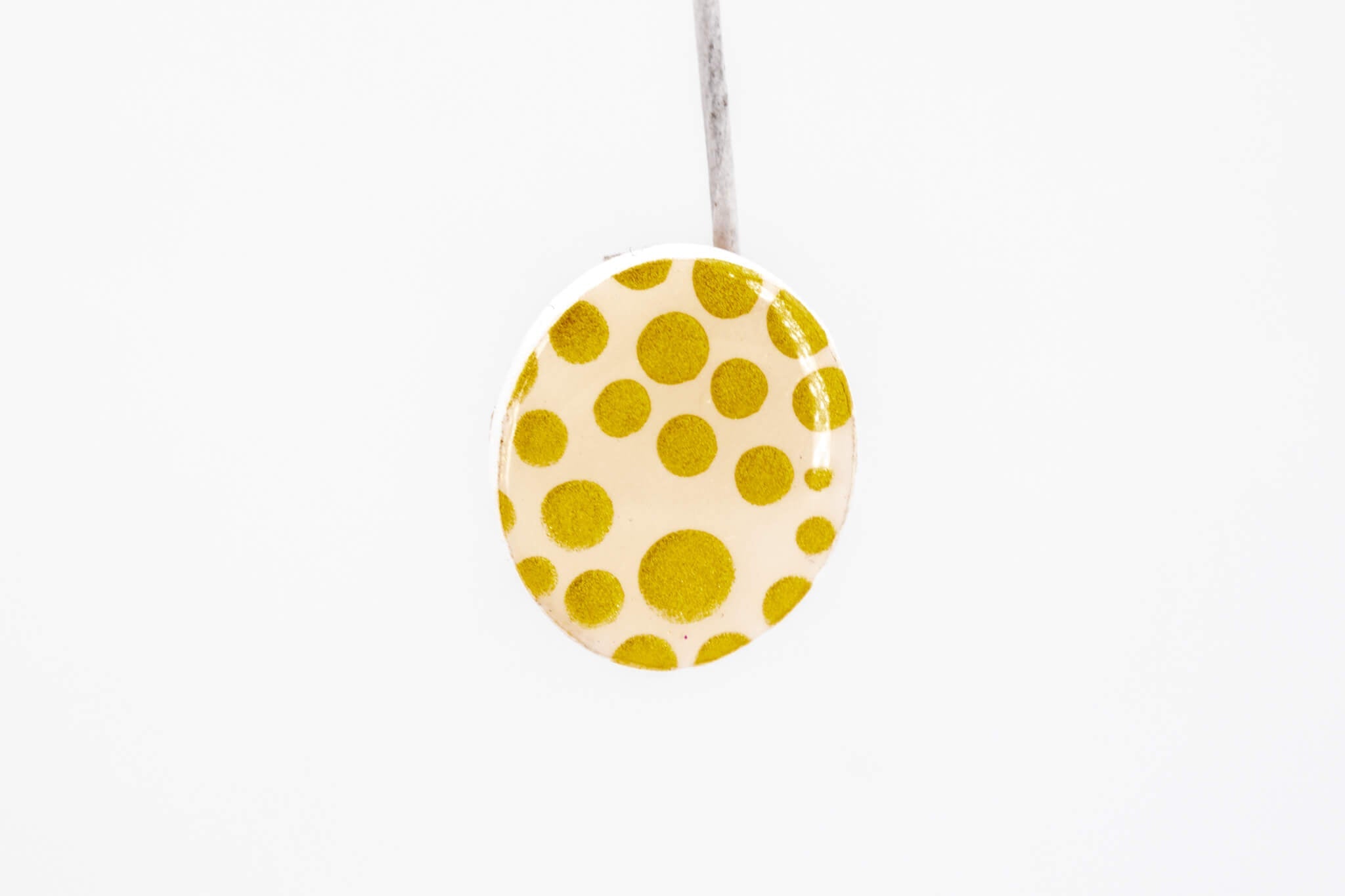 Gold Polka Dot Circle Earrings - Pearl Moon Creations