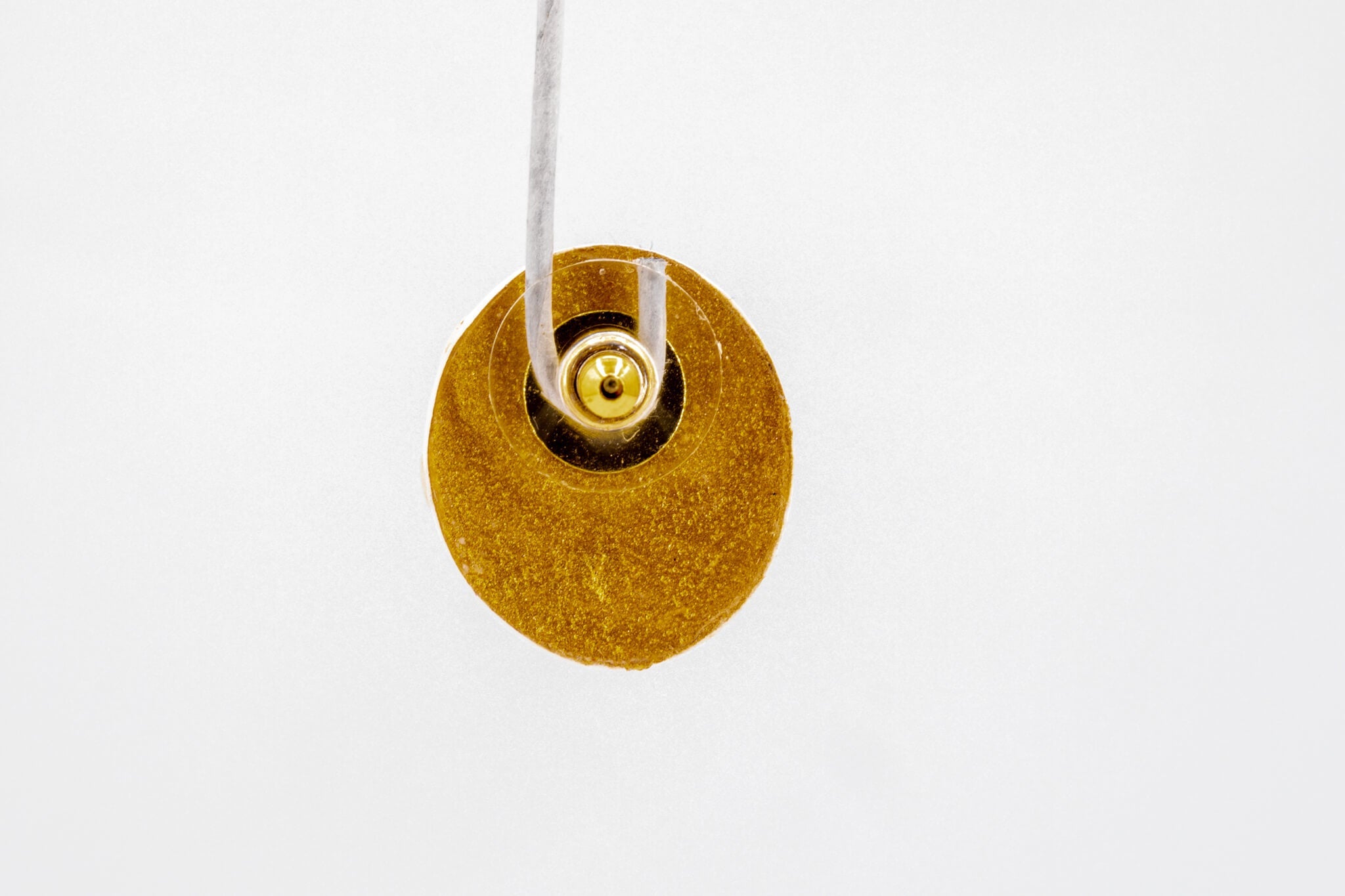 Gold Polka Dot Circle Earrings - Pearl Moon Creations