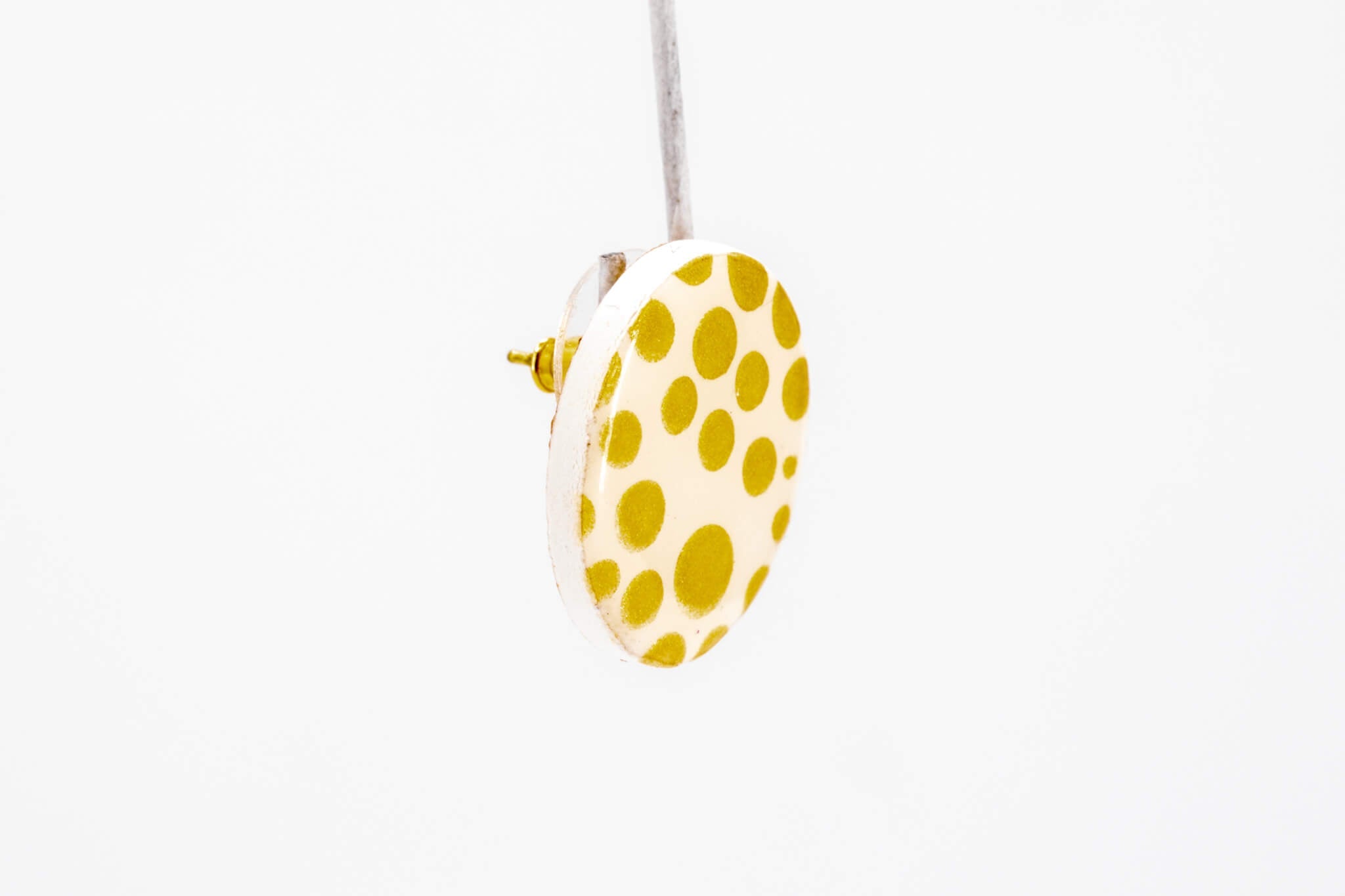 Gold Polka Dot Circle Earrings - Pearl Moon Creations