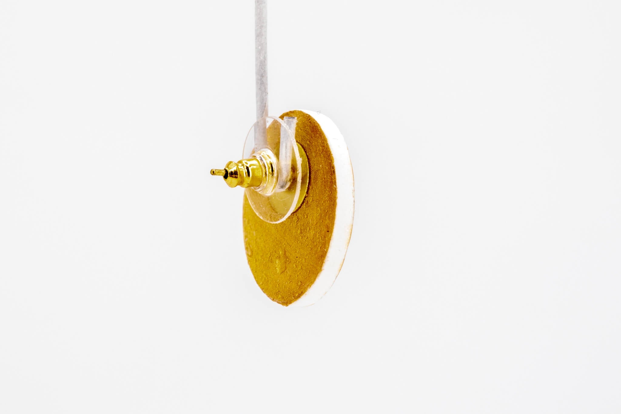 Gold Polka Dot Circle Earrings - Pearl Moon Creations