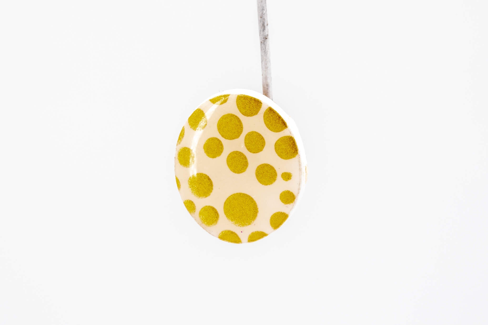 Gold Polka Dot Circle Earrings - Pearl Moon Creations