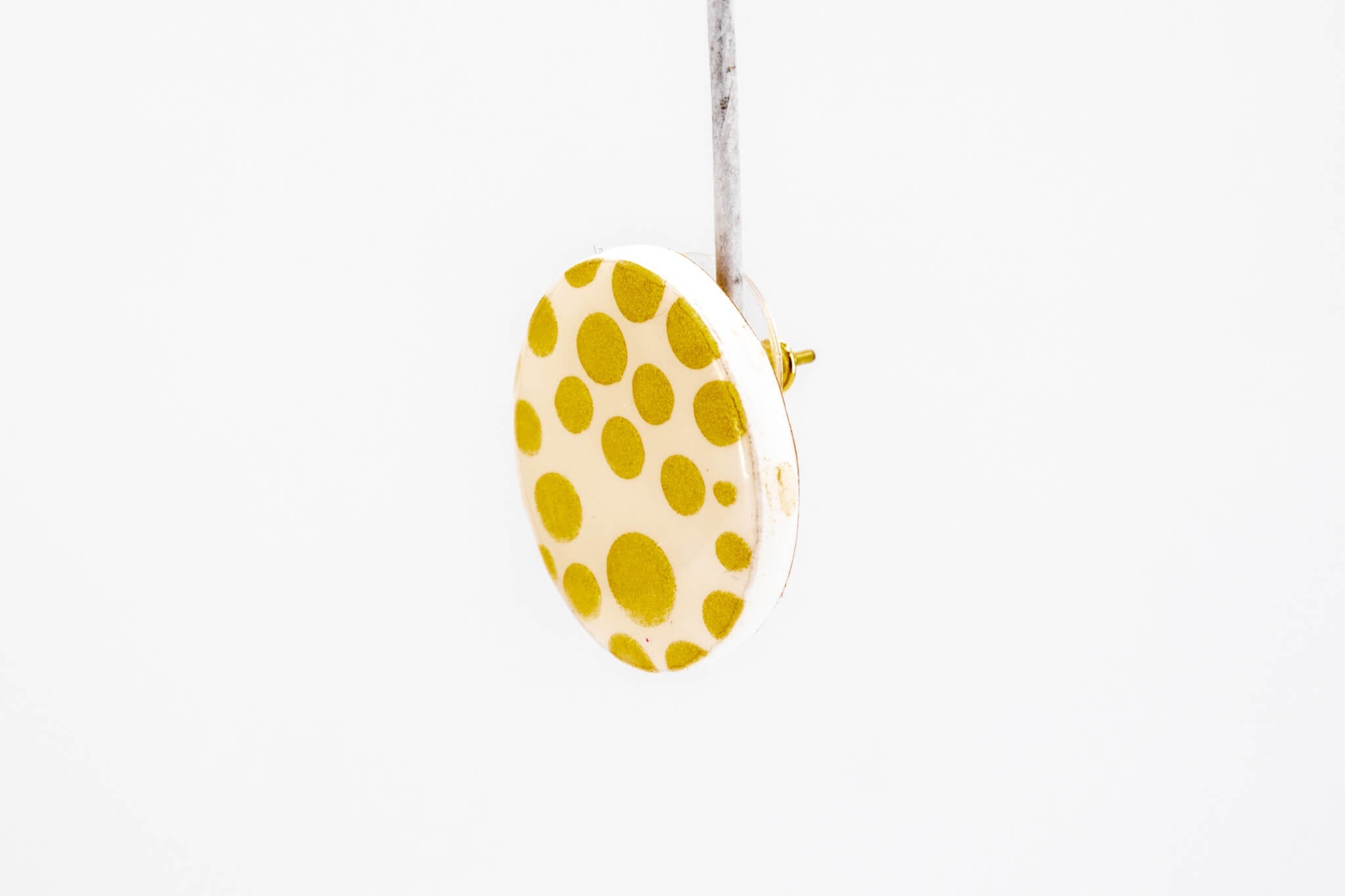 Gold Polka Dot Circle Earrings - Pearl Moon Creations