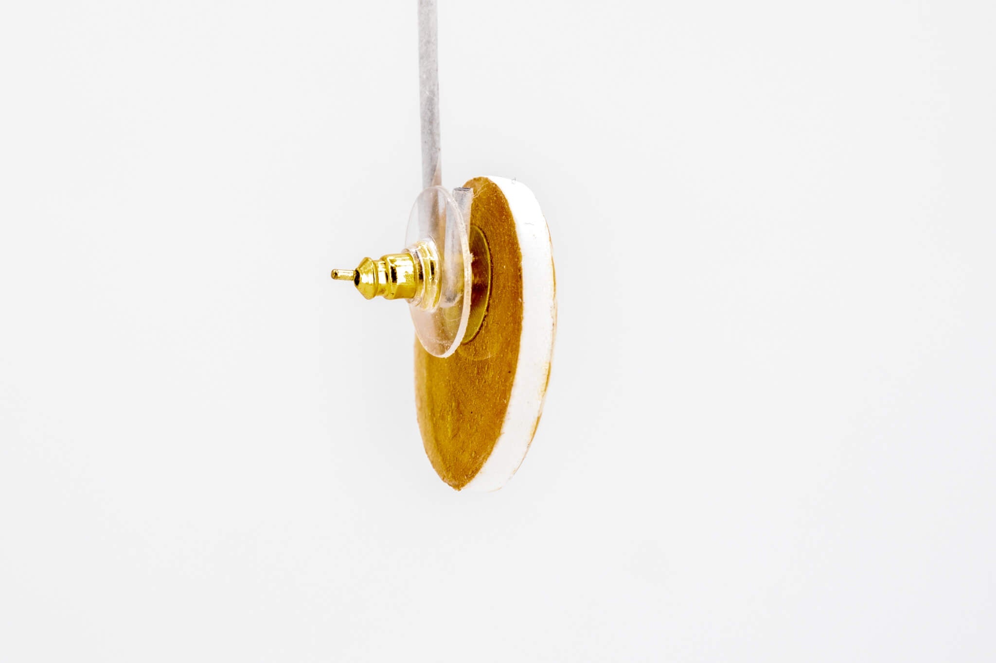 Gold Polka Dot Circle Earrings - Pearl Moon Creations