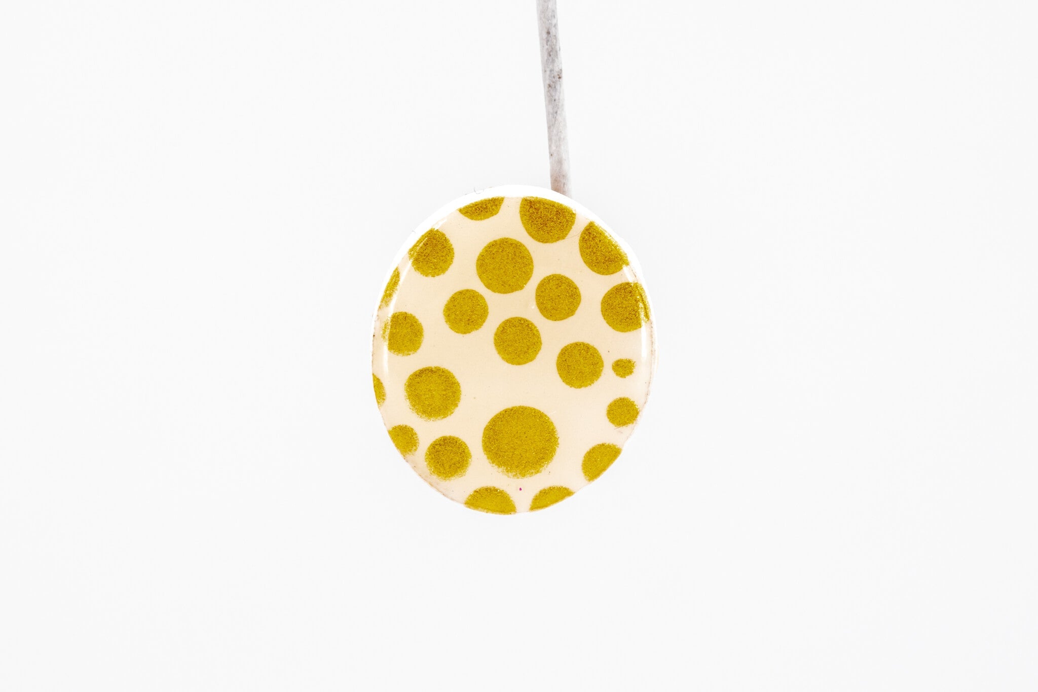 Gold Polka Dot Circle Earrings - Pearl Moon Creations
