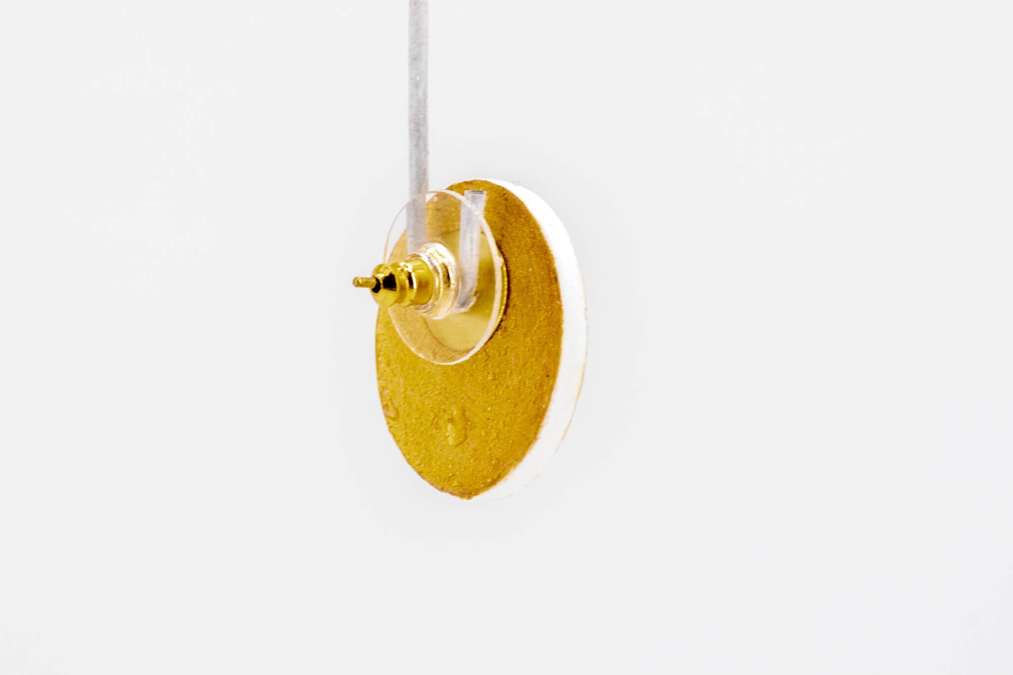 Gold Polka Dot Circle Earrings - Pearl Moon Creations