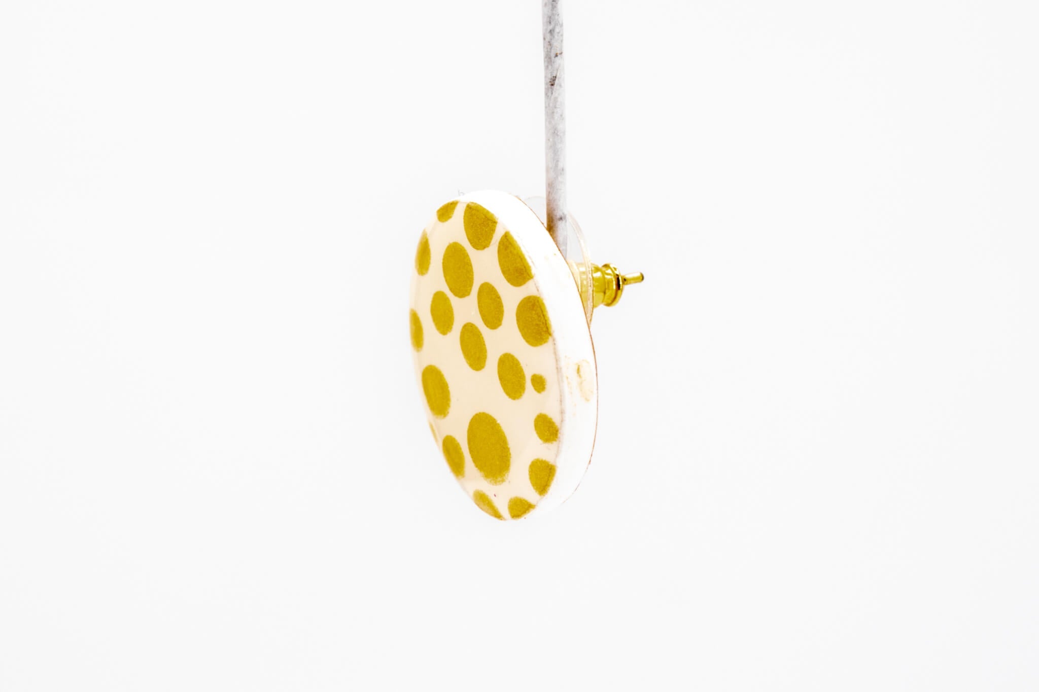 Gold Polka Dot Circle Earrings - Pearl Moon Creations