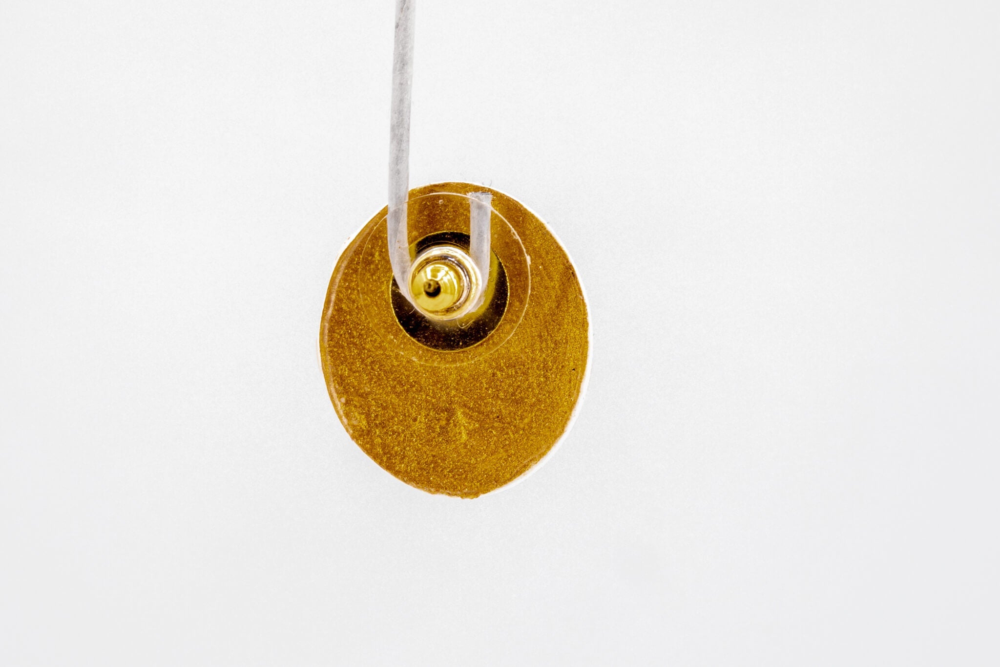 Gold Polka Dot Circle Earrings - Pearl Moon Creations