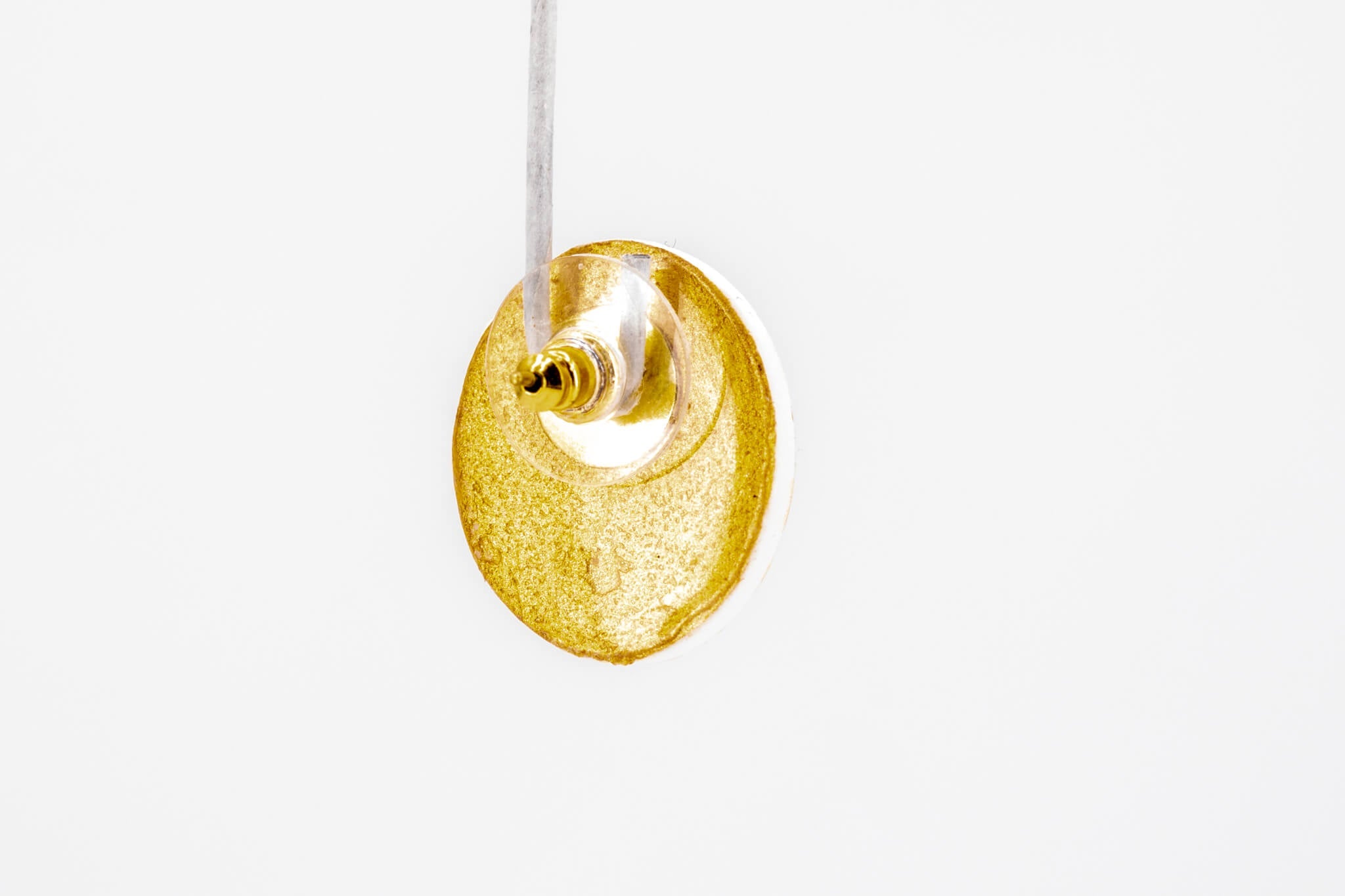 Gold Polka Dot Circle Earrings - Pearl Moon Creations