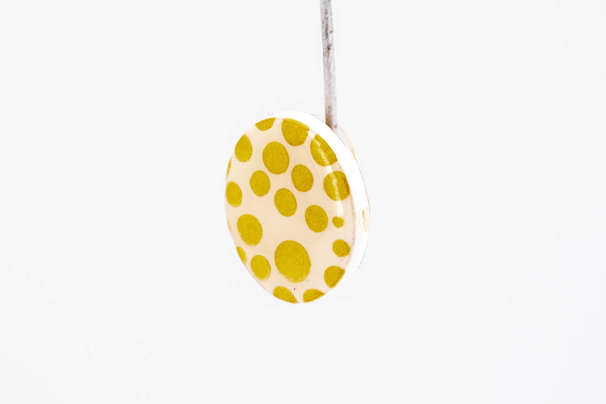 Gold Polka Dot Circle Earrings - Pearl Moon Creations