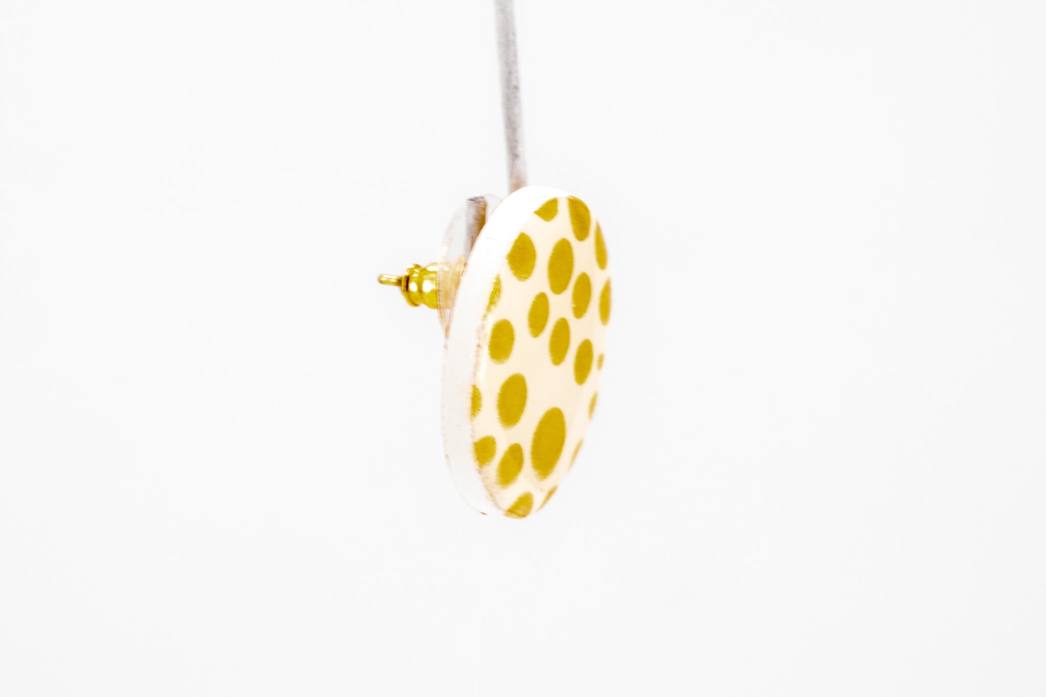 Gold Polka Dot Circle Earrings - Pearl Moon Creations