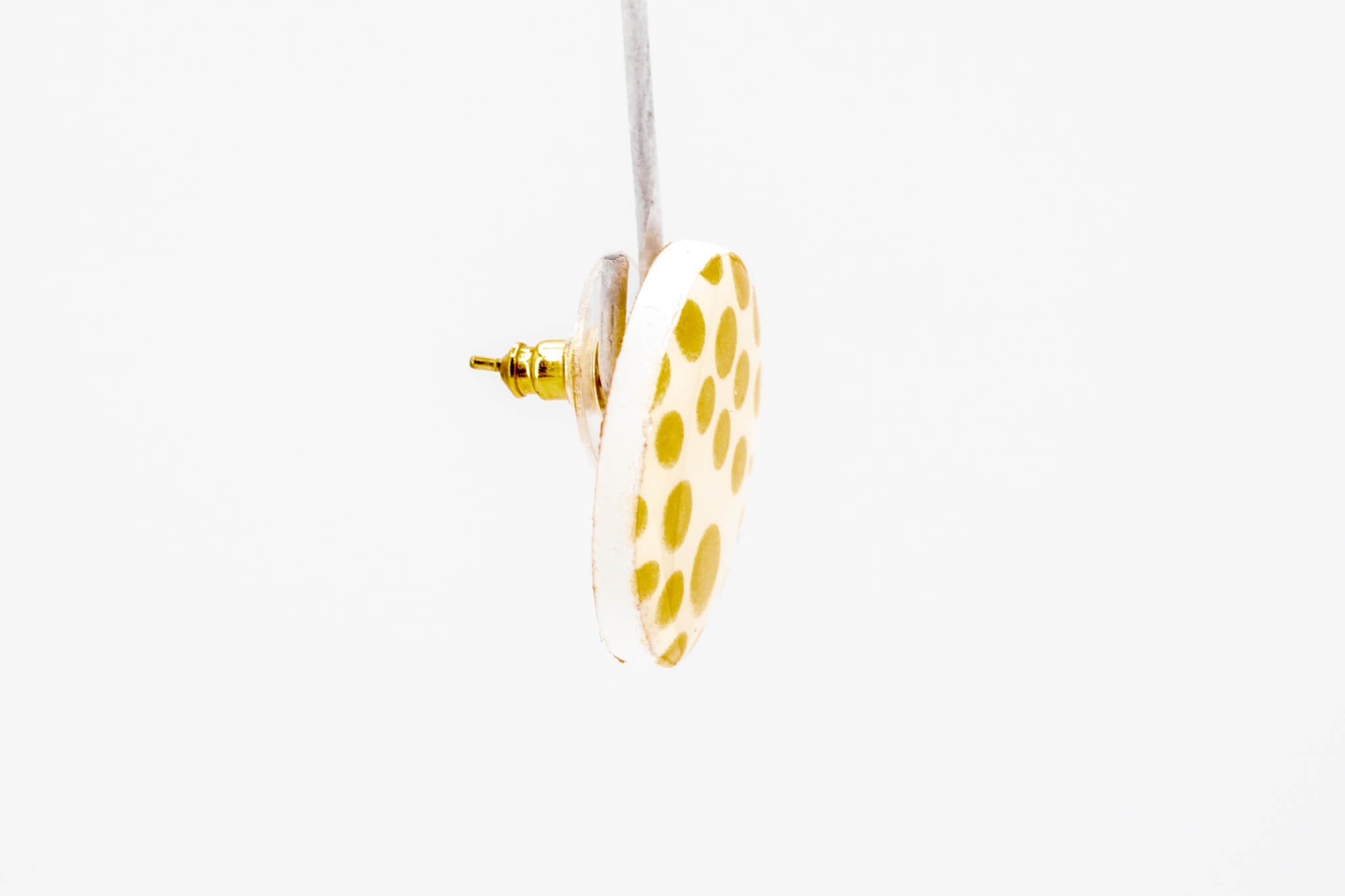Gold Polka Dot Circle Earrings - Pearl Moon Creations