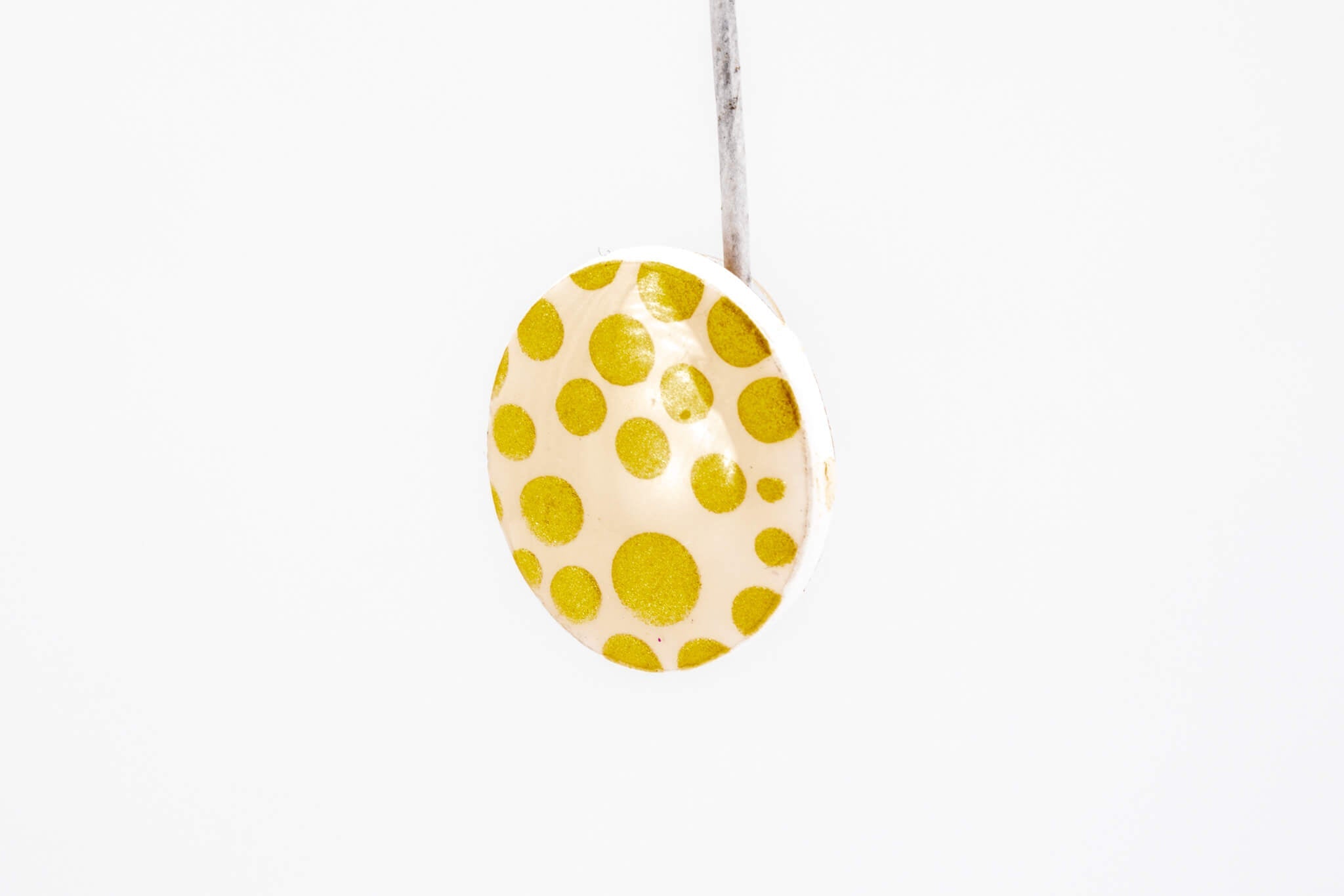 Gold Polka Dot Circle Earrings - Pearl Moon Creations