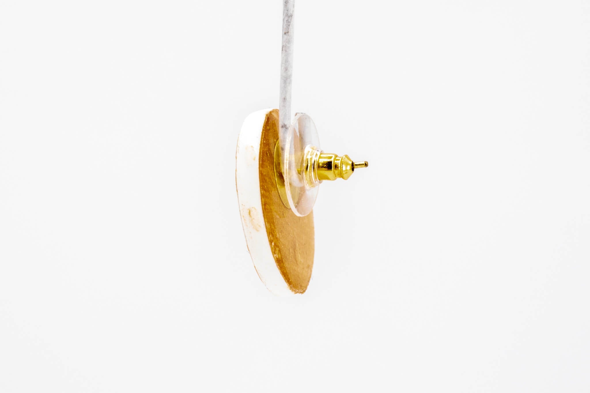 Gold Polka Dot Circle Earrings - Pearl Moon Creations