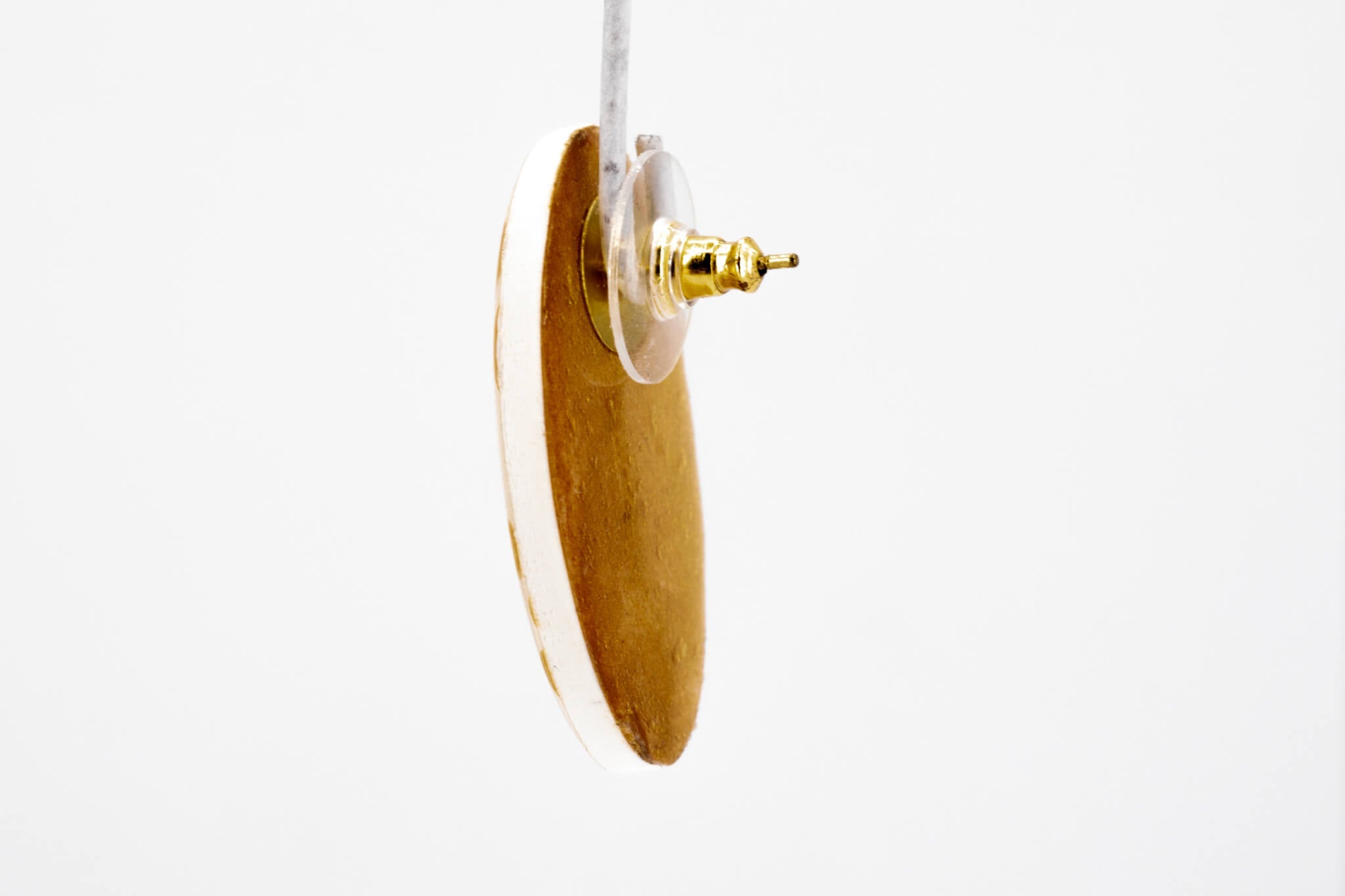 Gold Polka Dot Oval Earrings - Pearl Moon Creations