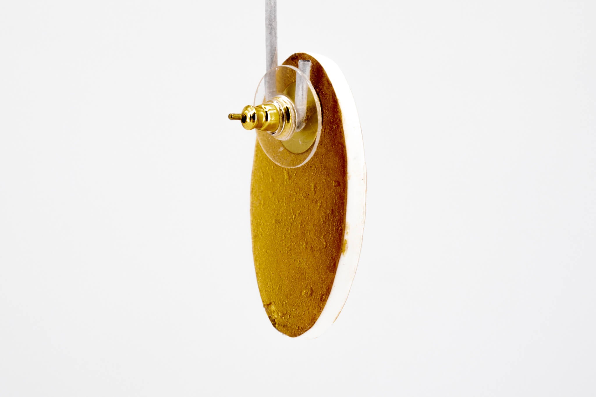 Gold Polka Dot Oval Earrings - Pearl Moon Creations