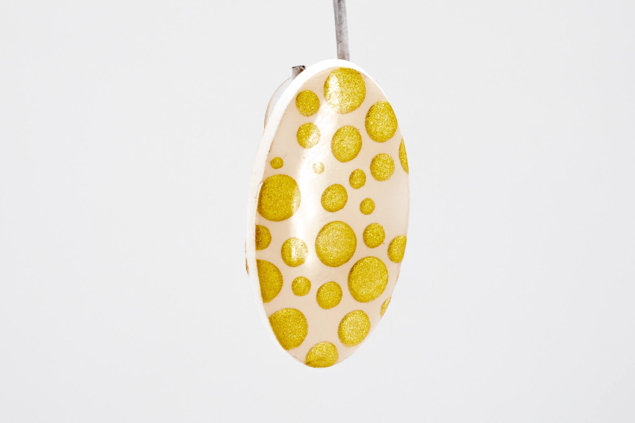 Gold Polka Dot Oval Earrings - Pearl Moon Creations