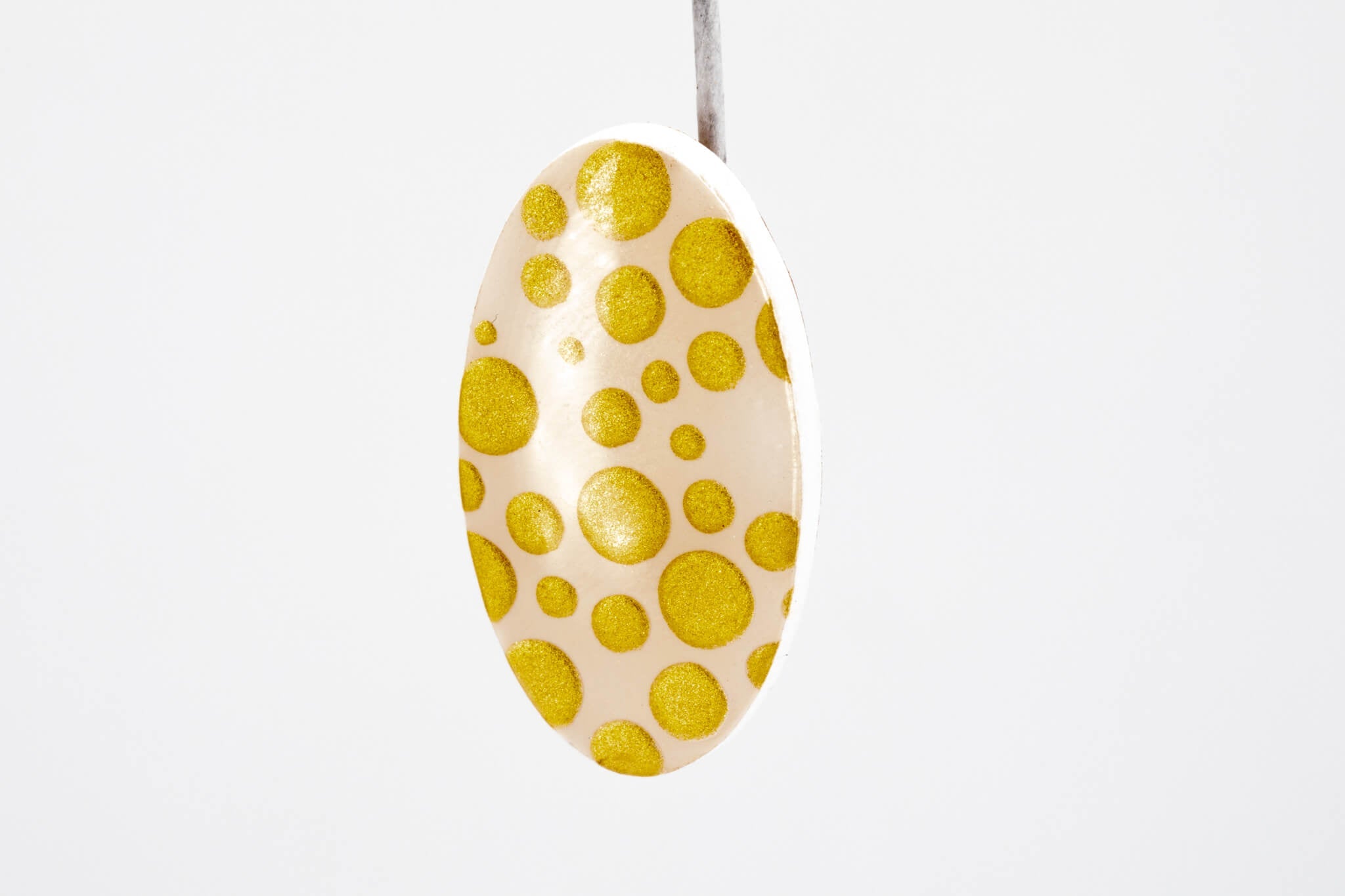 Gold Polka Dot Oval Earrings - Pearl Moon Creations