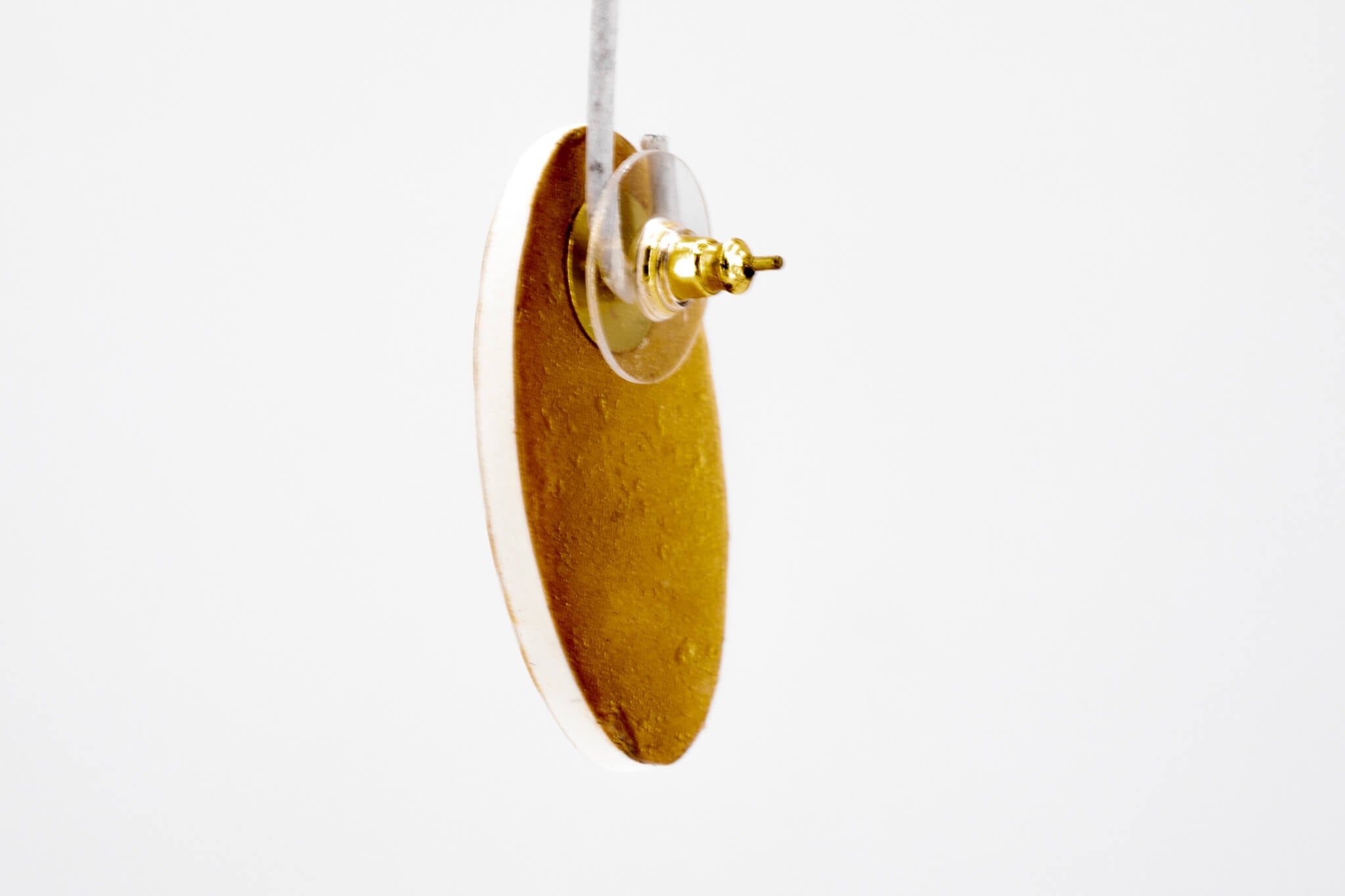 Gold Polka Dot Oval Earrings - Pearl Moon Creations