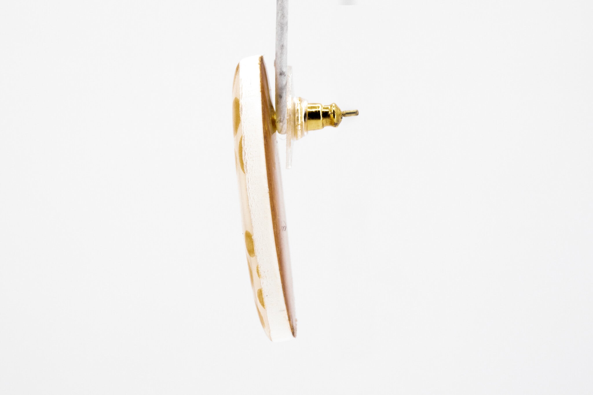 Gold Polka Dot Oval Earrings - Pearl Moon Creations