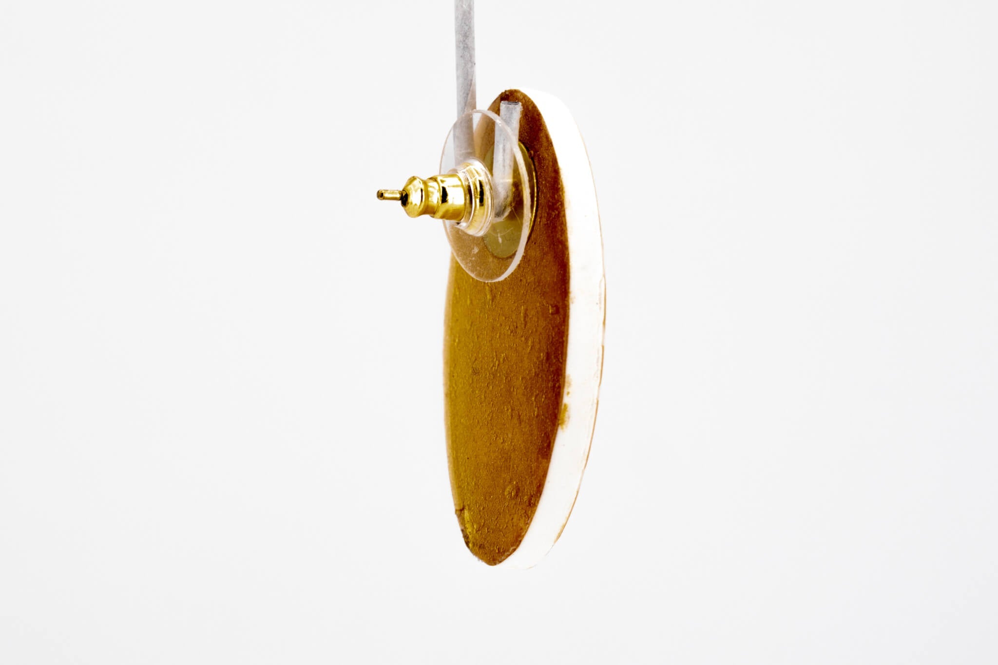 Gold Polka Dot Oval Earrings - Pearl Moon Creations